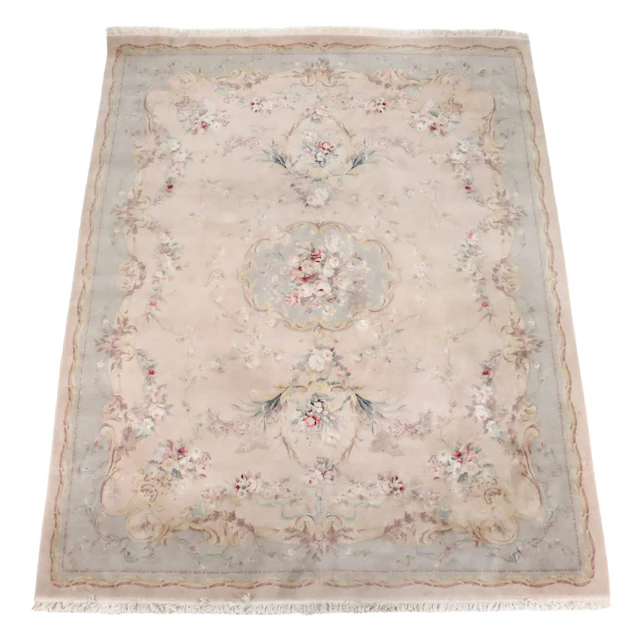 7'9 x 10'4 Hand-Knotted Oriental Aubusson Style Area Rug