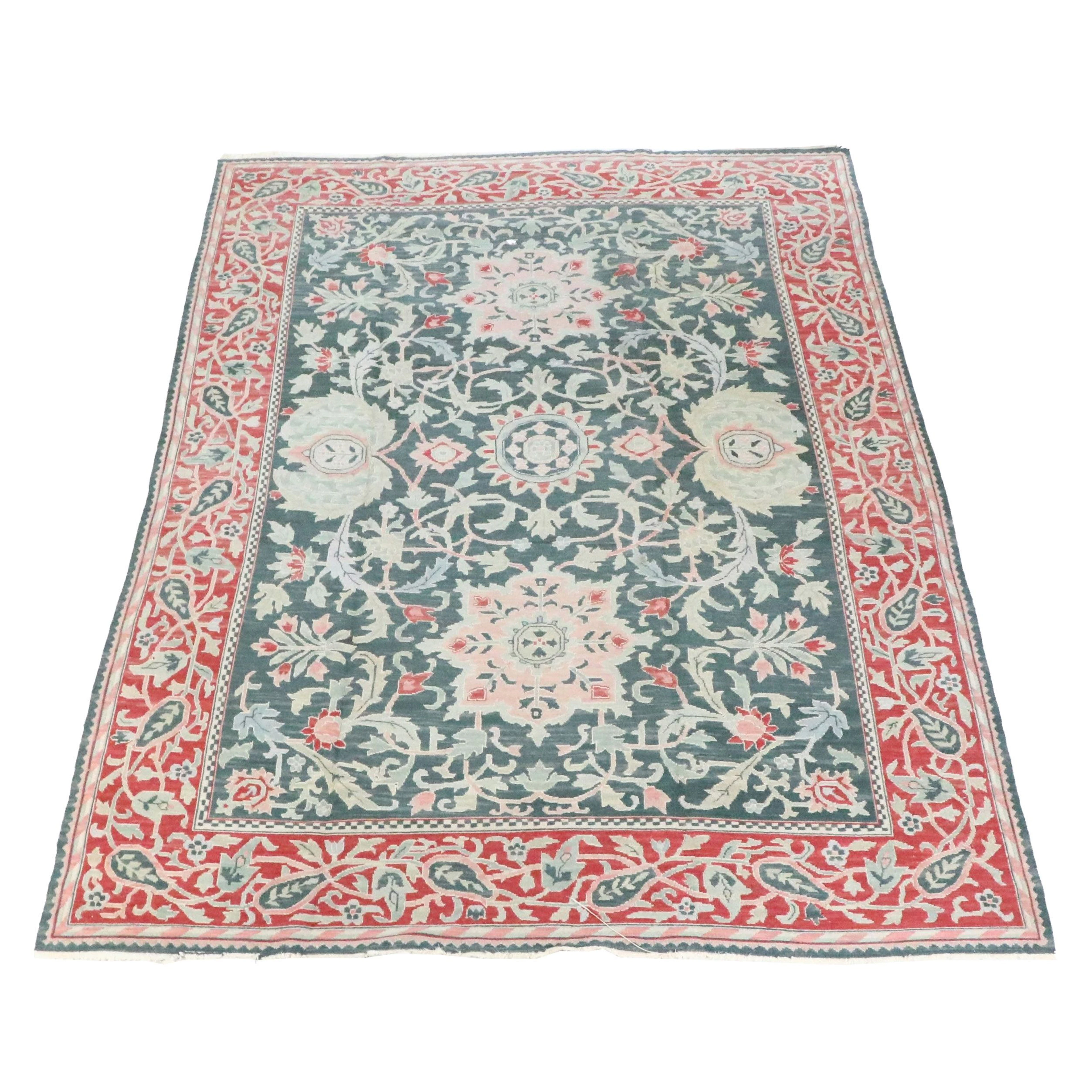8'6 x 11'8 Handwoven Indian Soumak Area Rug