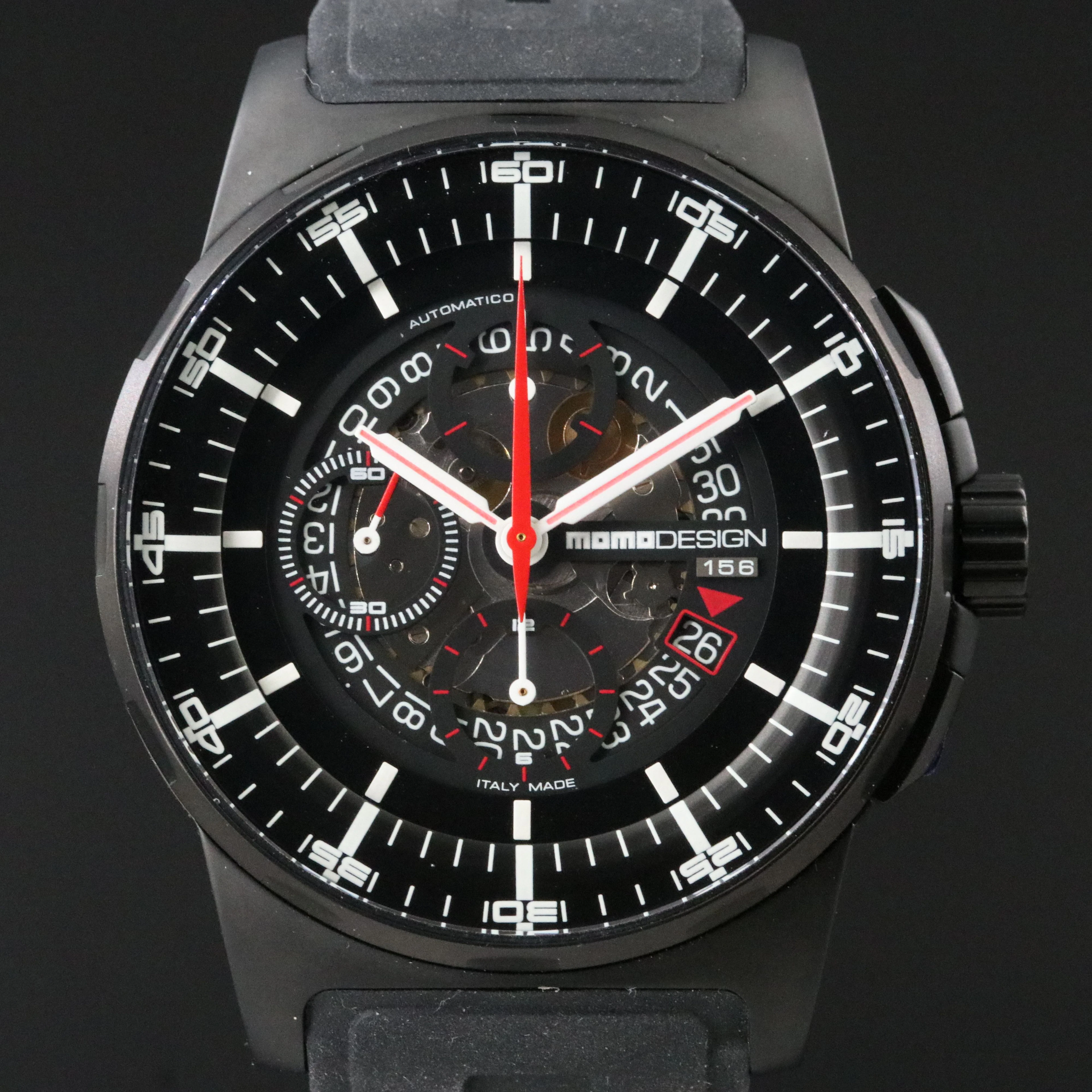 Momo Design Pilot Chronograph PVD Titanium Automatic Watch MD-276