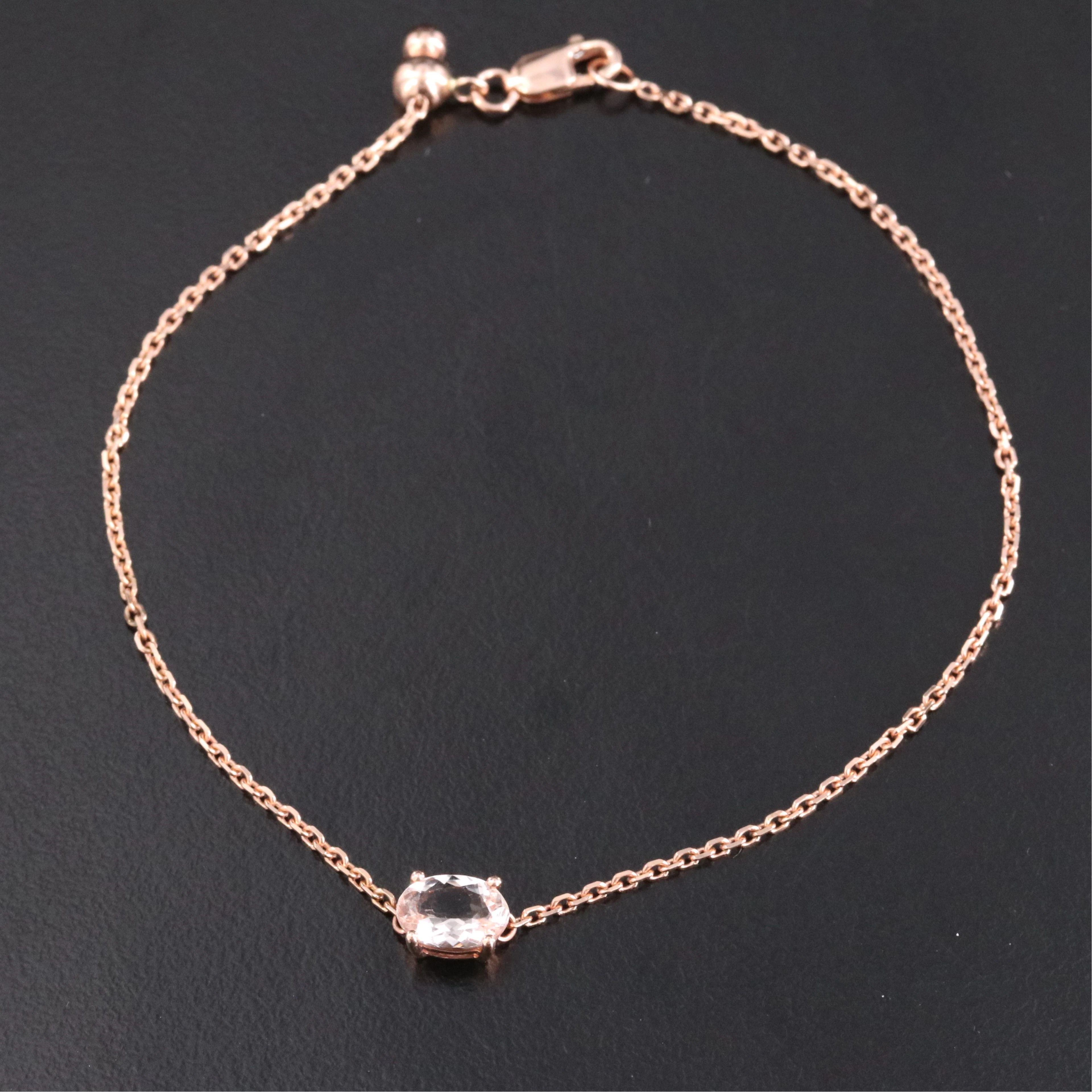 10K Rose Gold Morganite Slide Bracelet