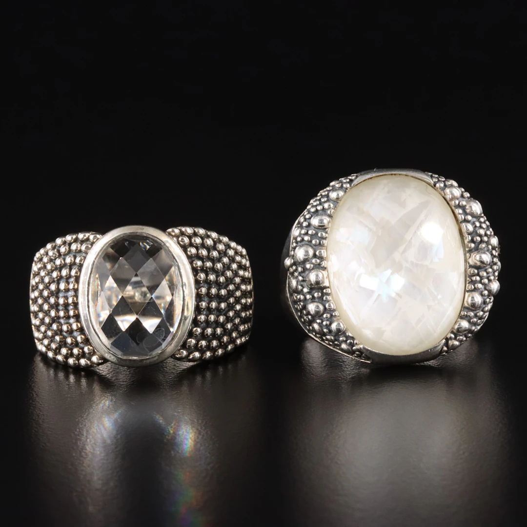 Michael Dawkins Sterling Quartz Rings