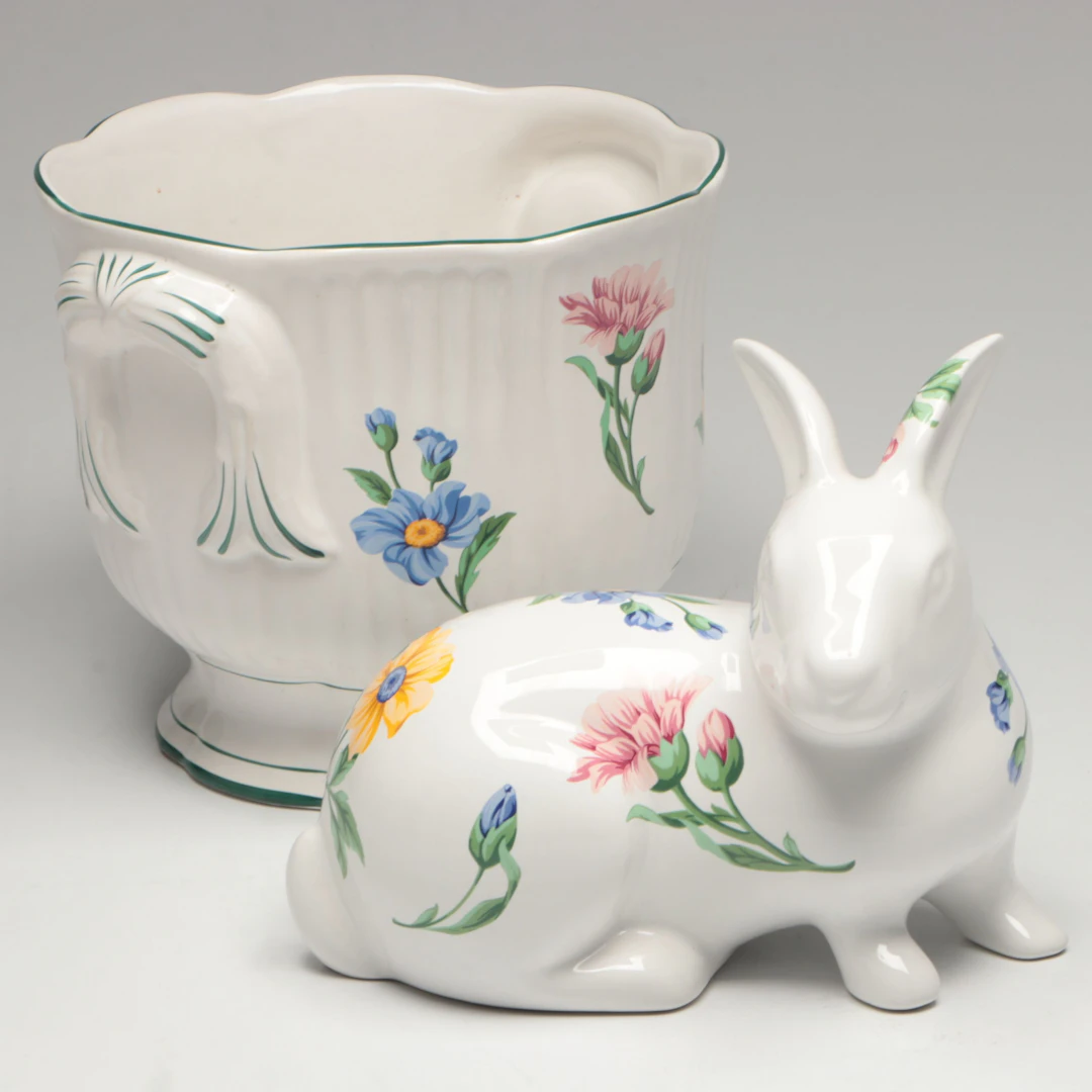 Tiffany & Co. "Sintra" Ceramic Cachepot and Bunny