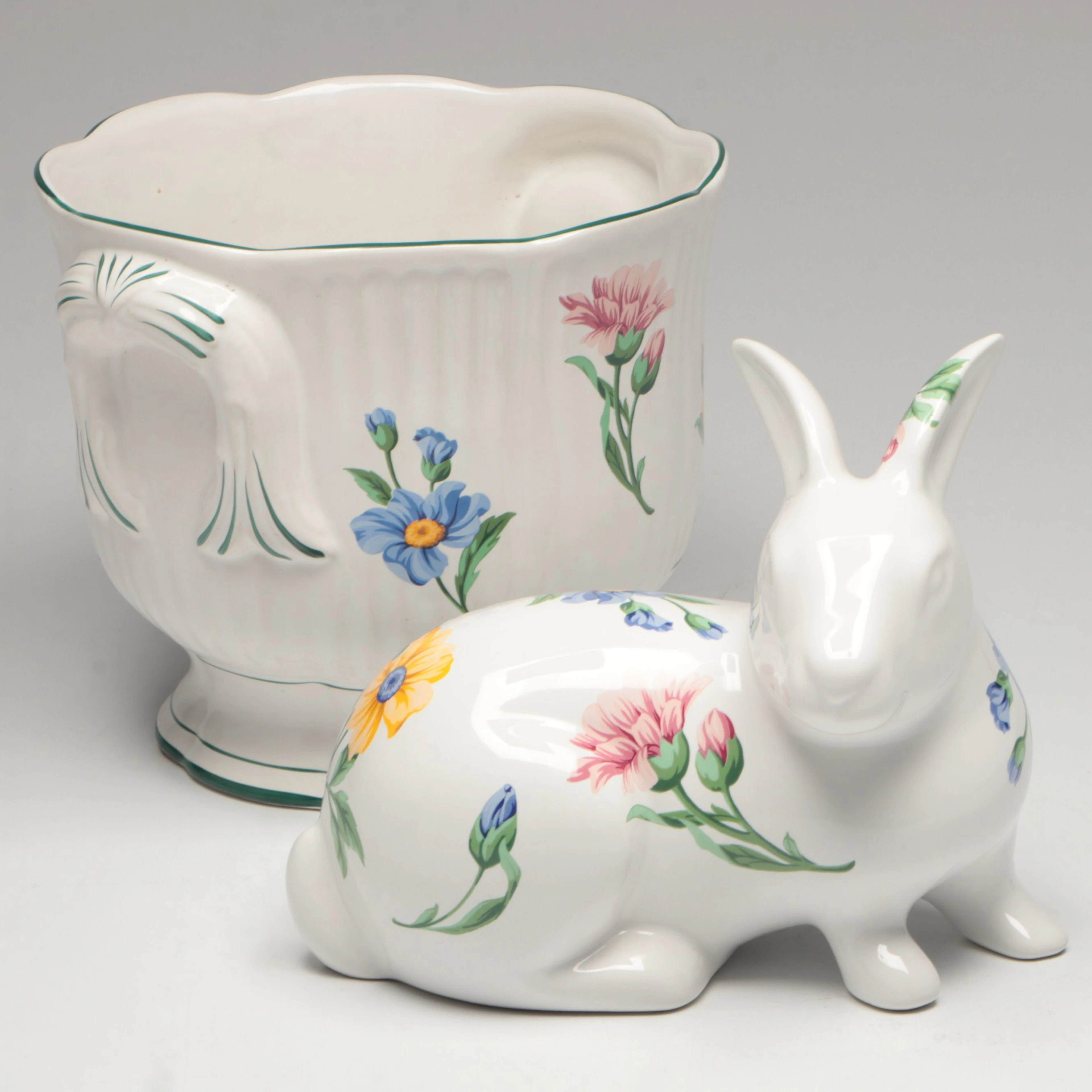 Tiffany & Co. "Sintra" Ceramic Cachepot and Bunny