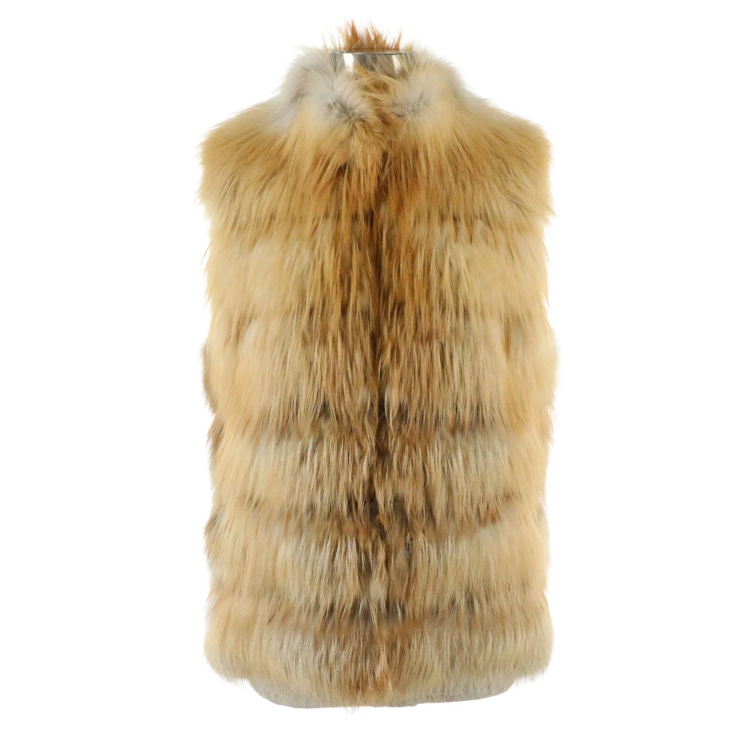 Saga Furs Fire Gold Fox Fur Vest