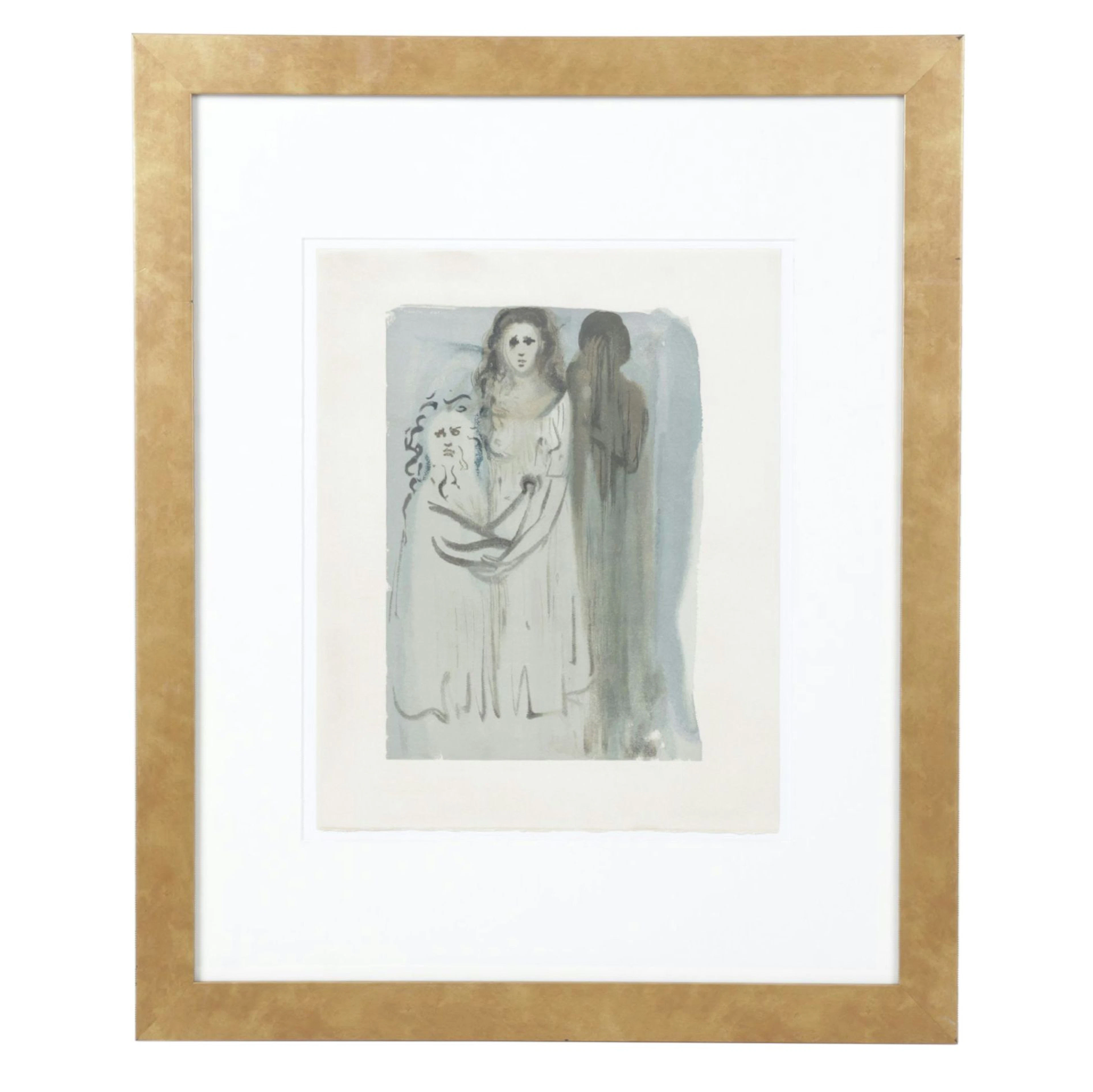 Salvador Dalí Wood Engraving "Dans la Fumée des Colereux "
