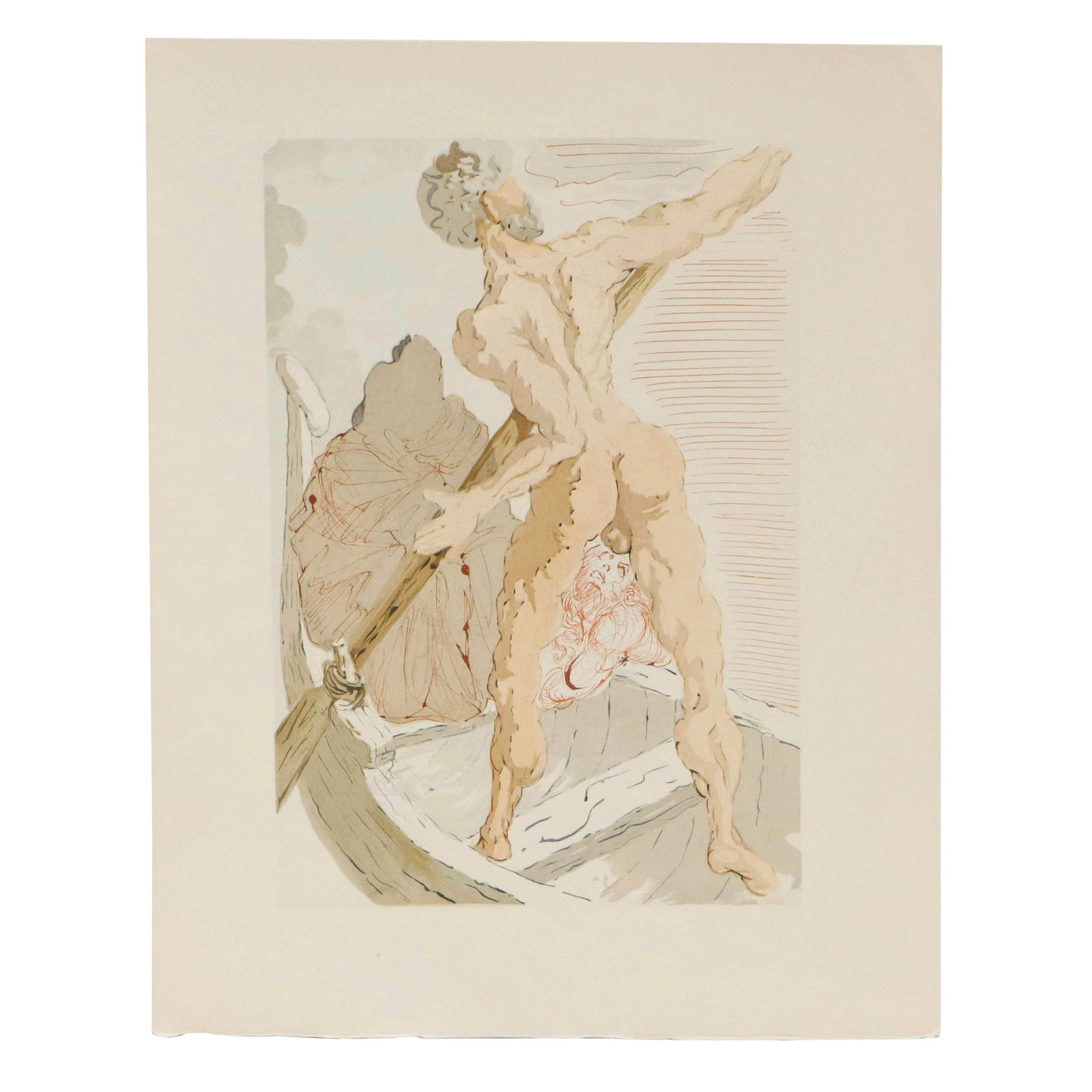 Salvador Dalí Wood Engraving "Charon et le passage de l'Acheron," 1960–1964