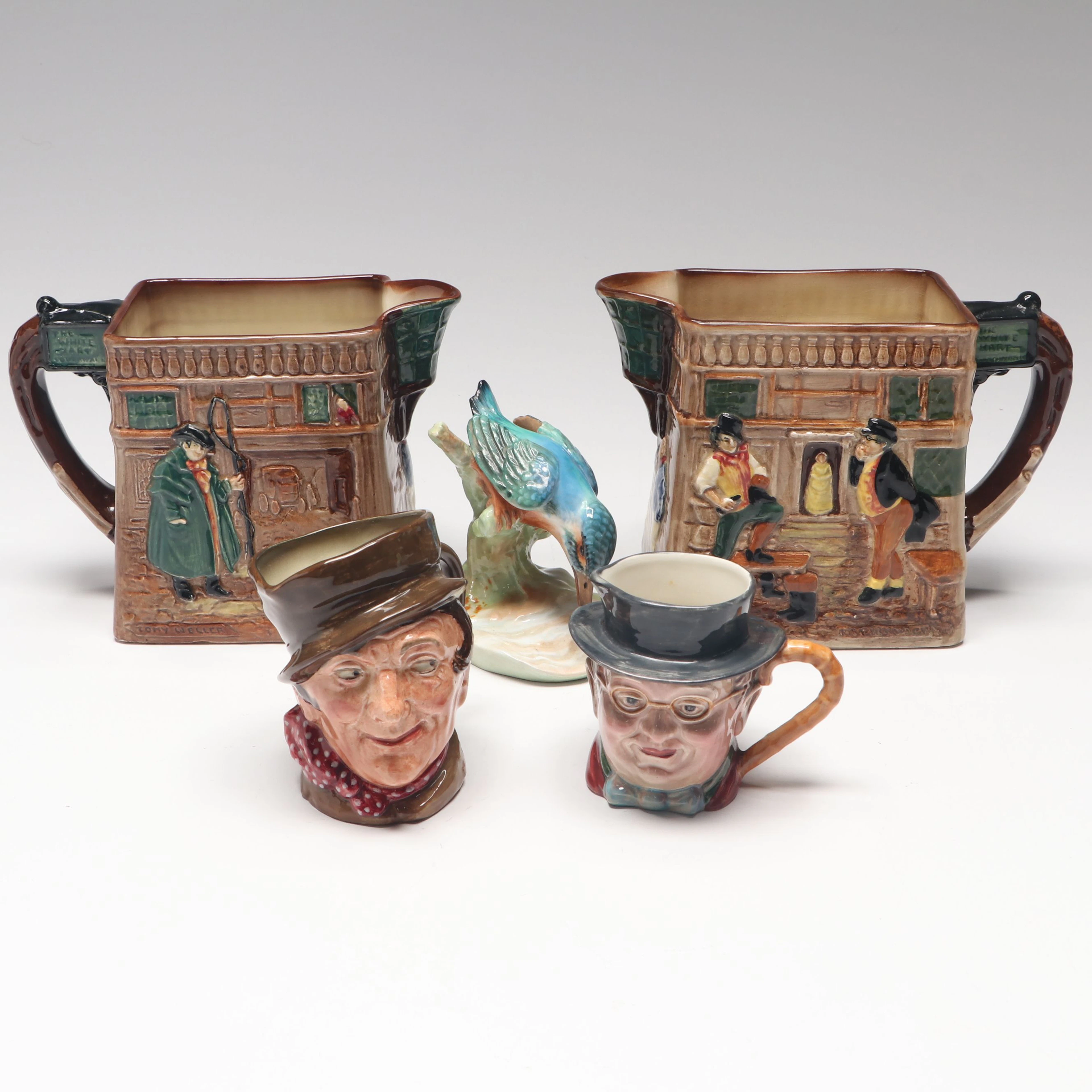 Royal Doulton "Pickwick Papers" Pitchers, Kingfisher Figurine and More