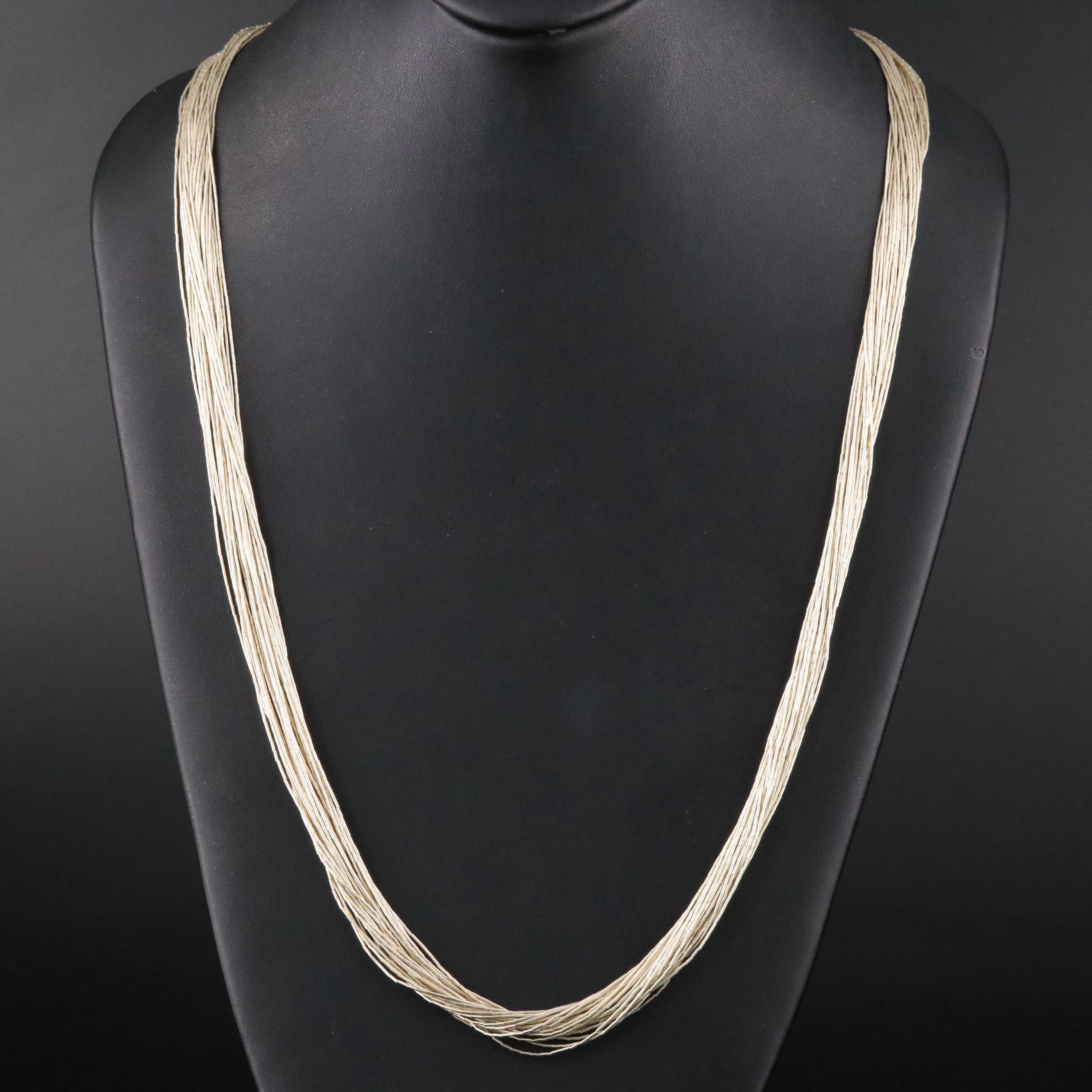 Sterling Thirty-Strand Liquid Silver Necklace