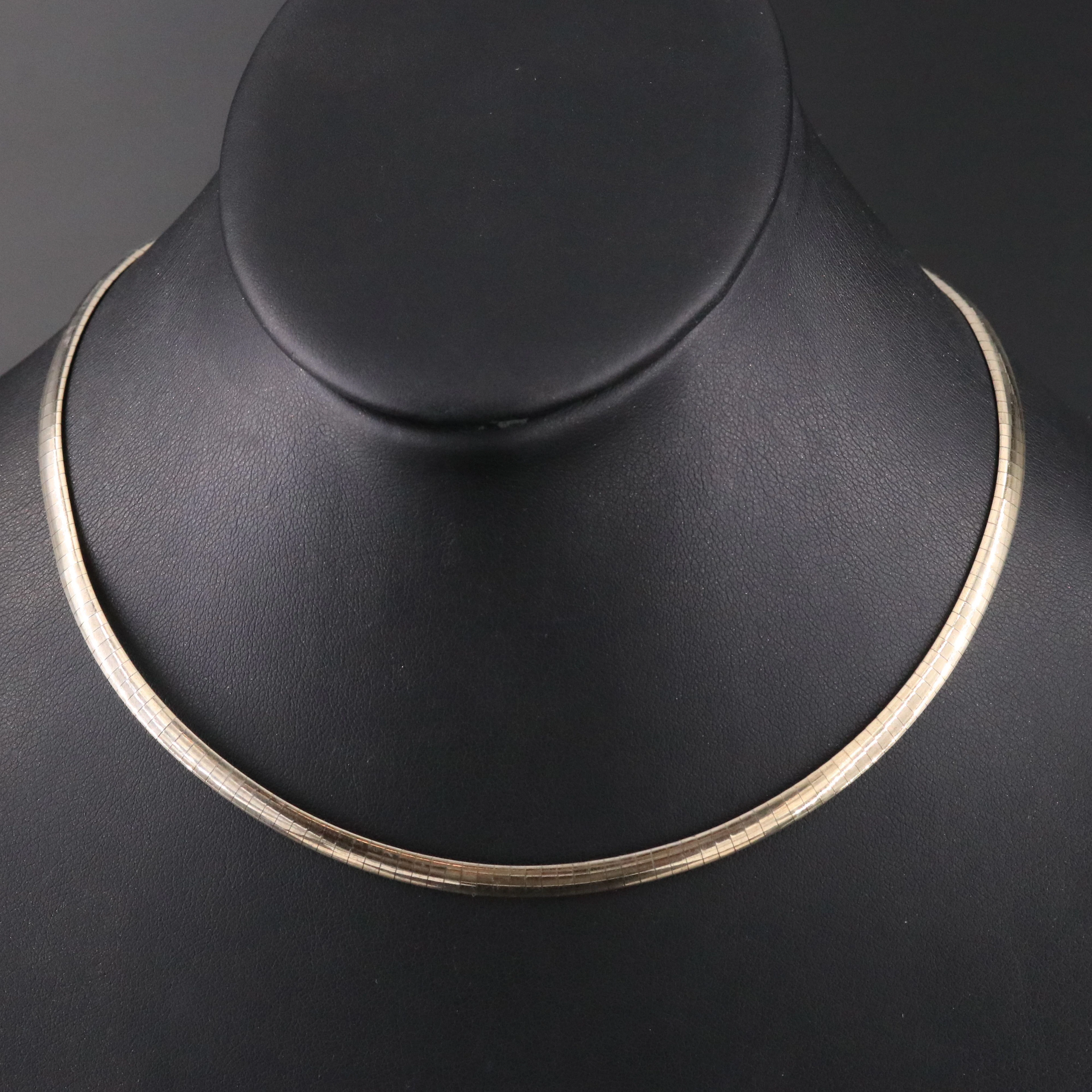 Sterling Omega Chain Necklace with 14K Top