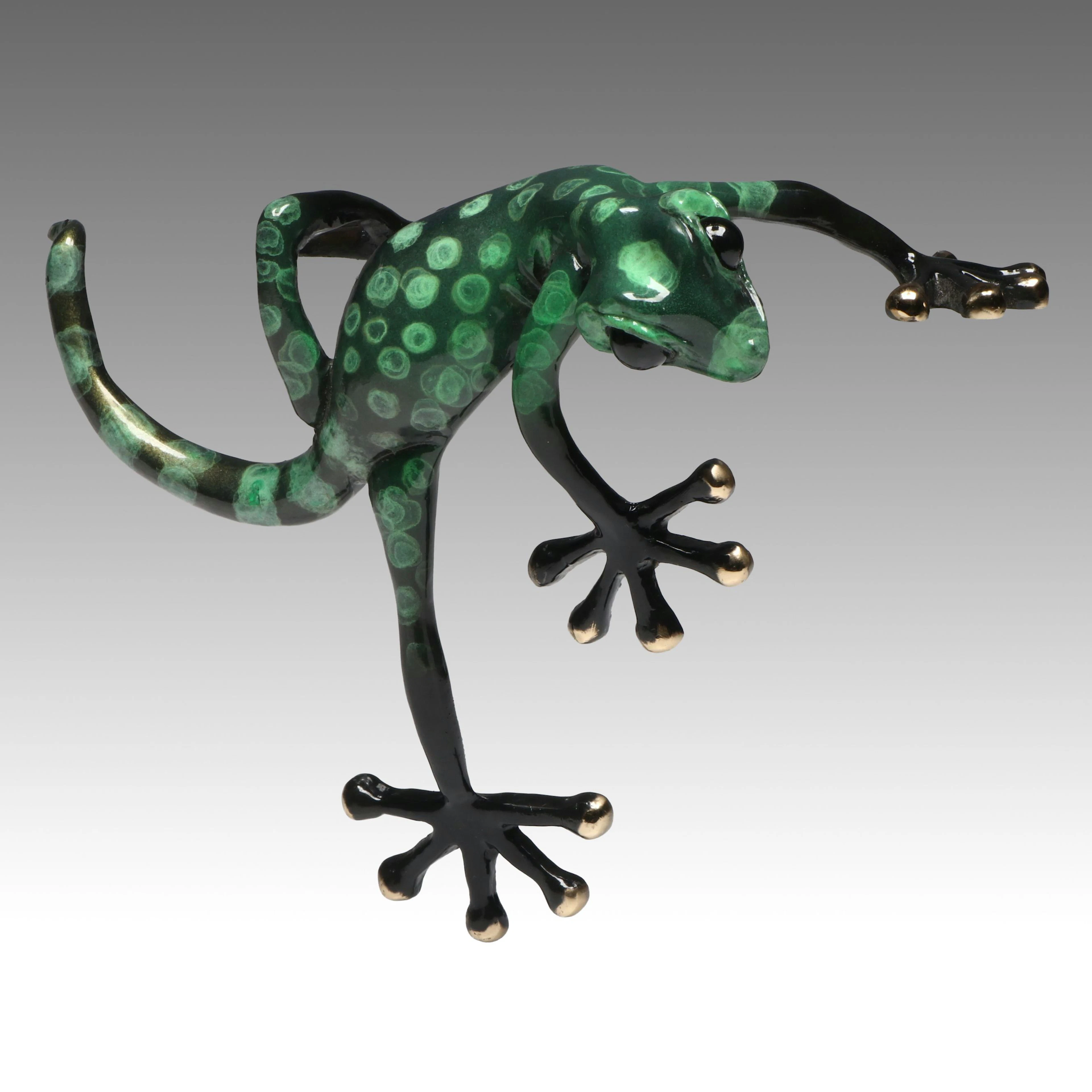 Cesar Naranjo Enameled Bronze Gecko Sculpture, 1999