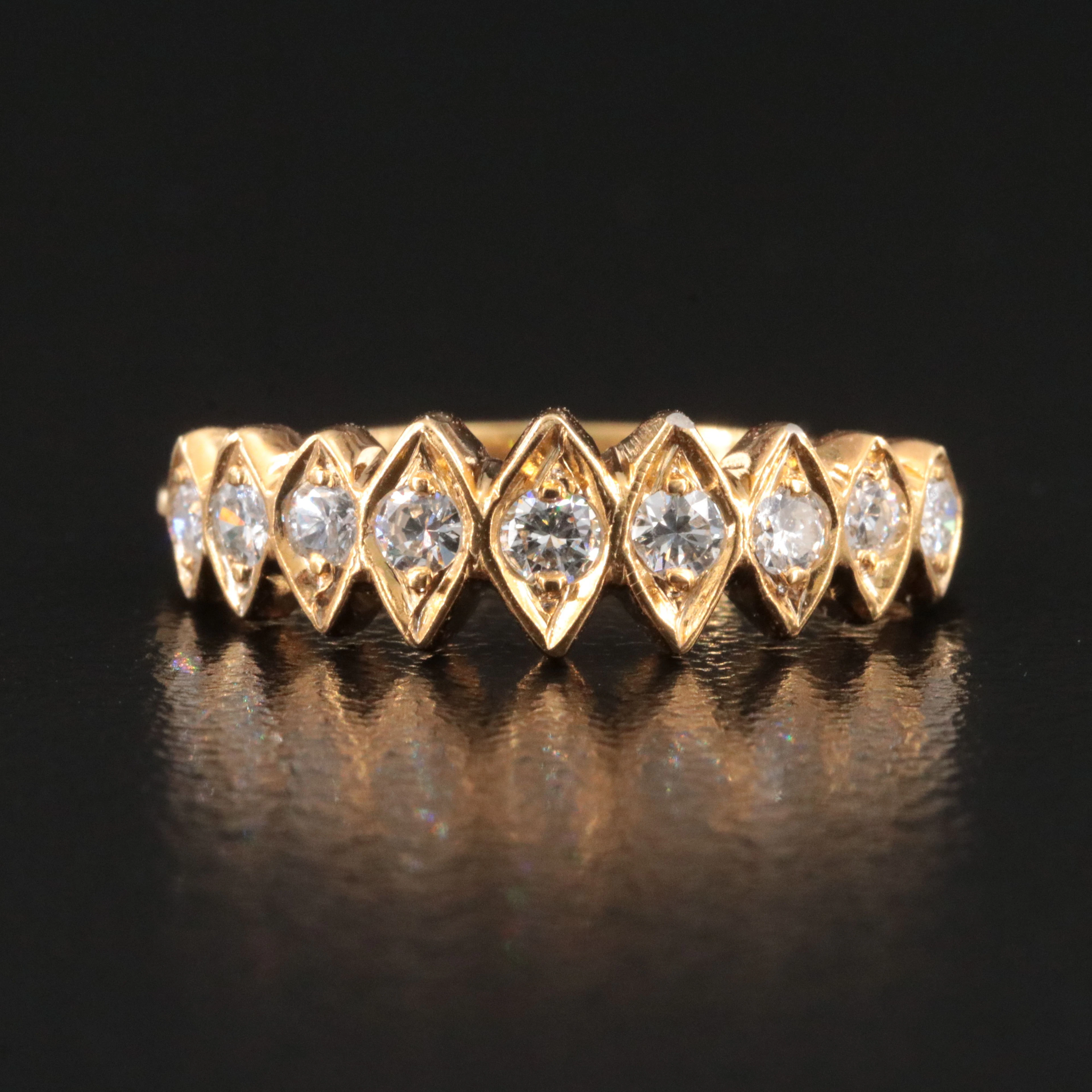 14K 0.30 CTW Diamond Rhombus Stackable Ring