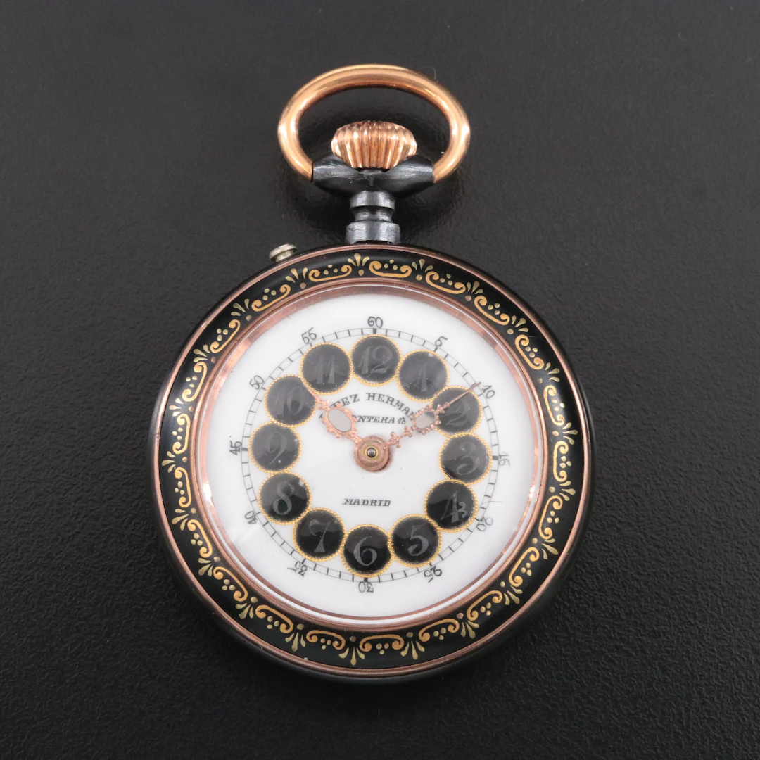 Lopez Hermanos Montera 17 Madrid Ornate Pocket Watch