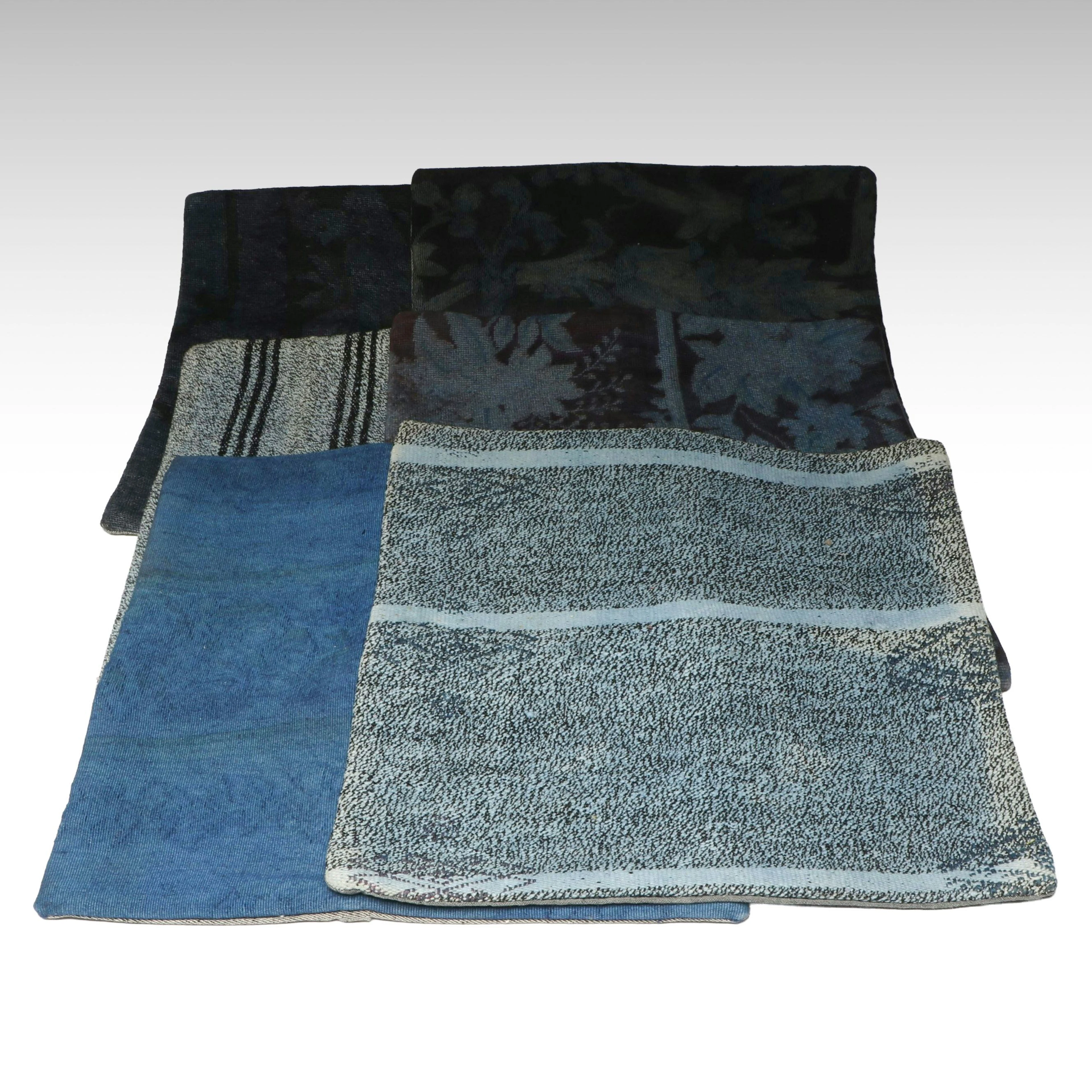 Turkish Overdyed Handwoven Rug Faced Pillow Covers