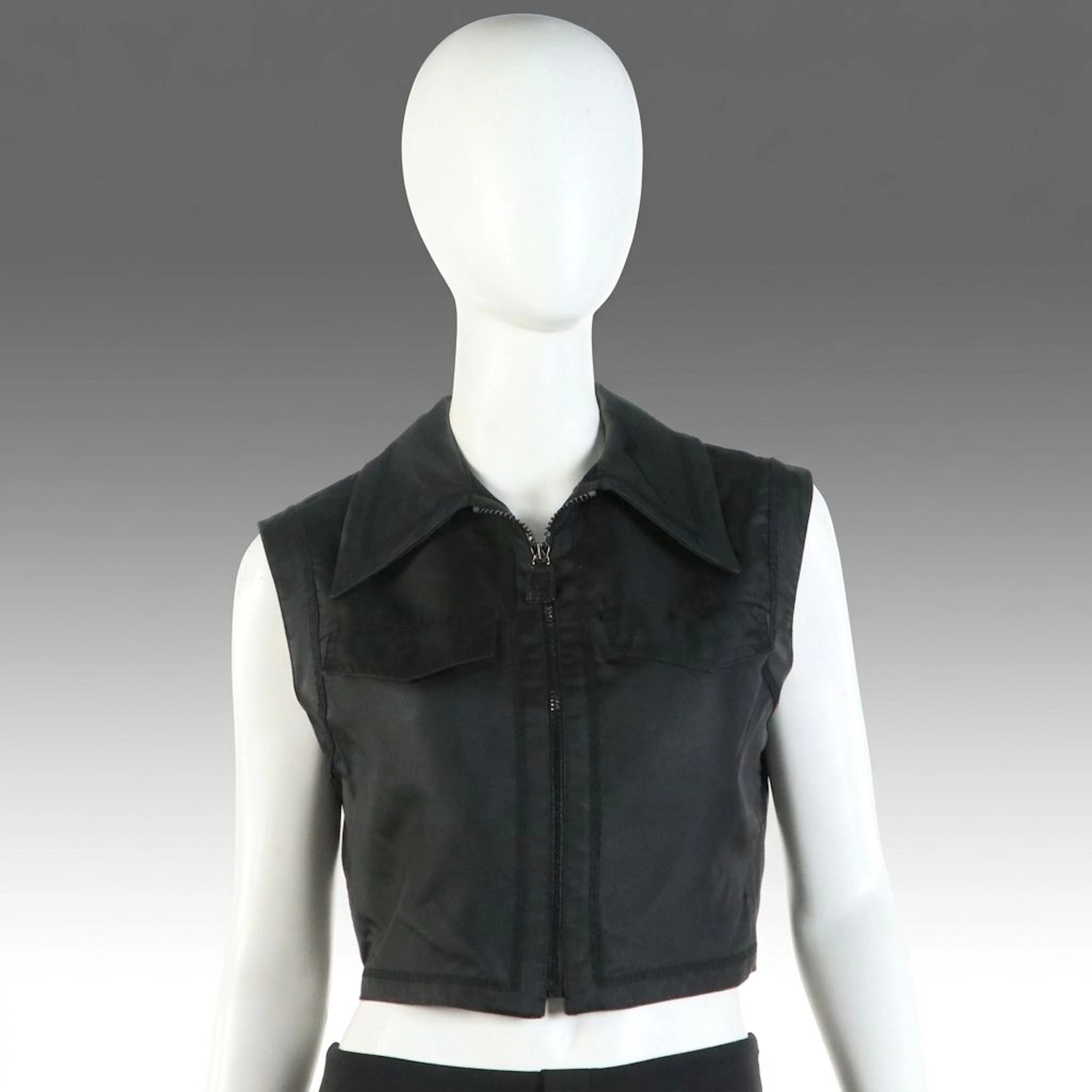 Fendi Jeans Cropped Vest in Nylon/Nylon Mesh