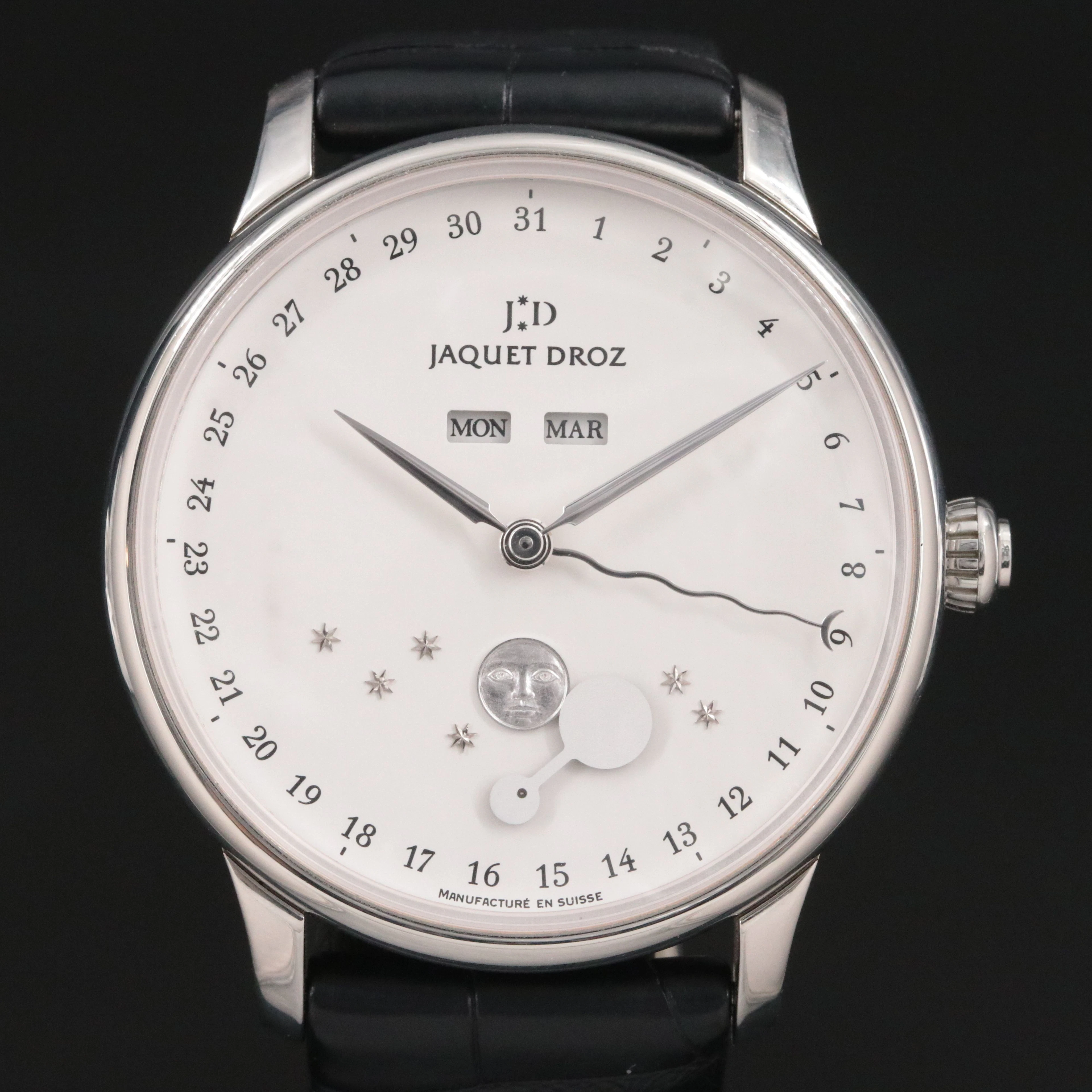 Jaquet Droz Astrale The Eclipse Silver Automatic Watch J012630240