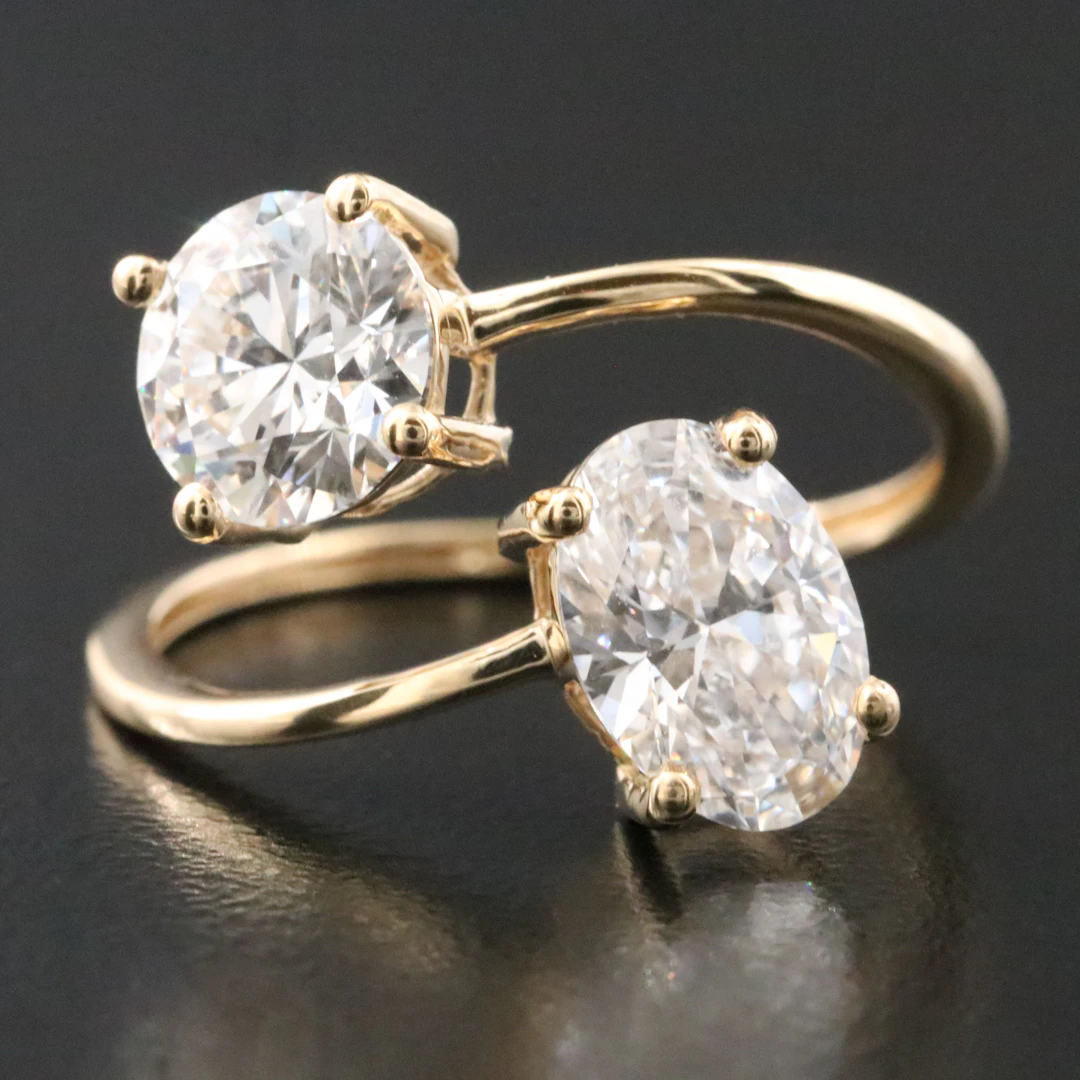 14K 2.65 CTW Lab Grown Diamond Bypass Ring with IGI Reports