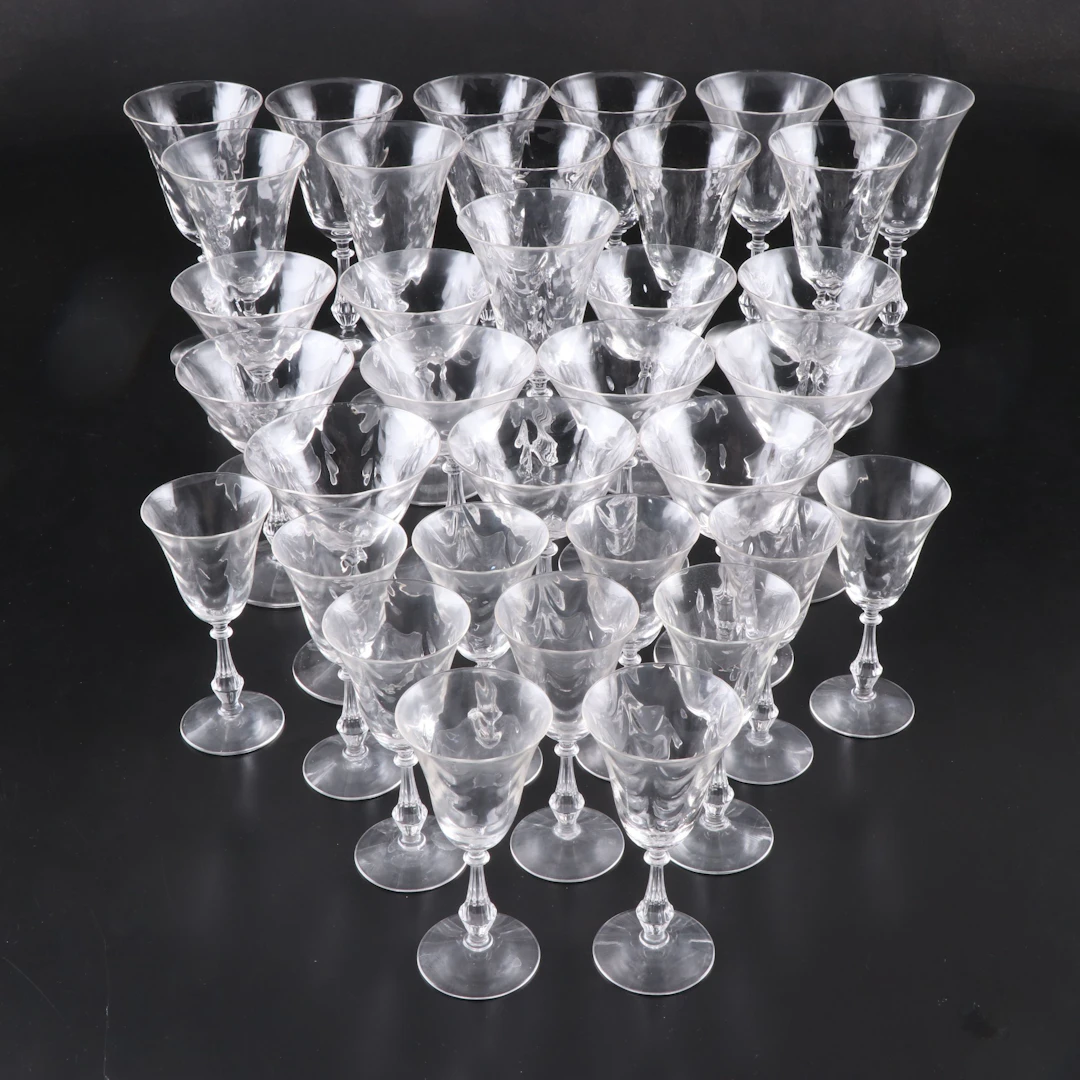 Fostoria "Wavecrest" Glass Stemware, 1935-1943