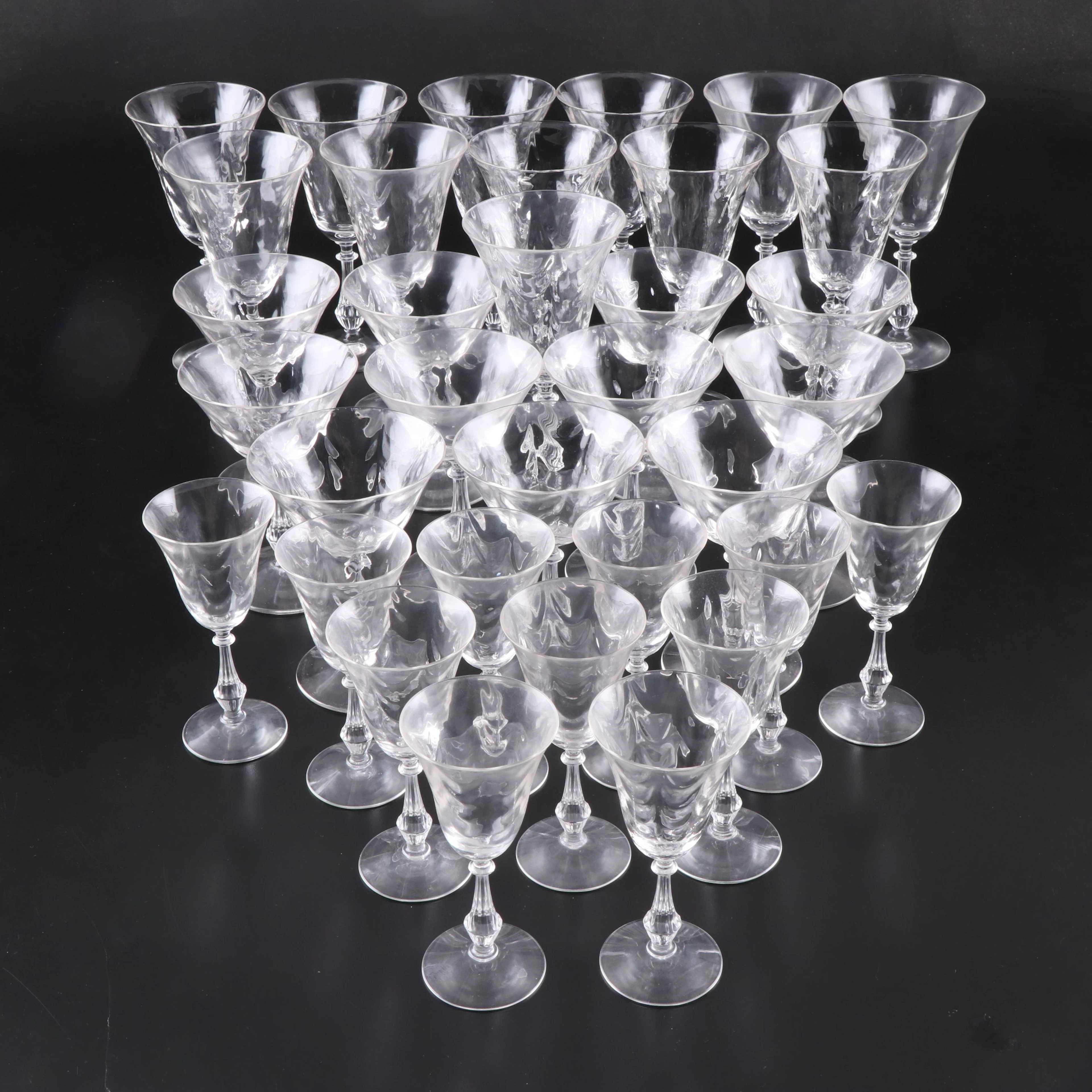 Fostoria "Wavecrest" Glass Stemware, 1935-1943