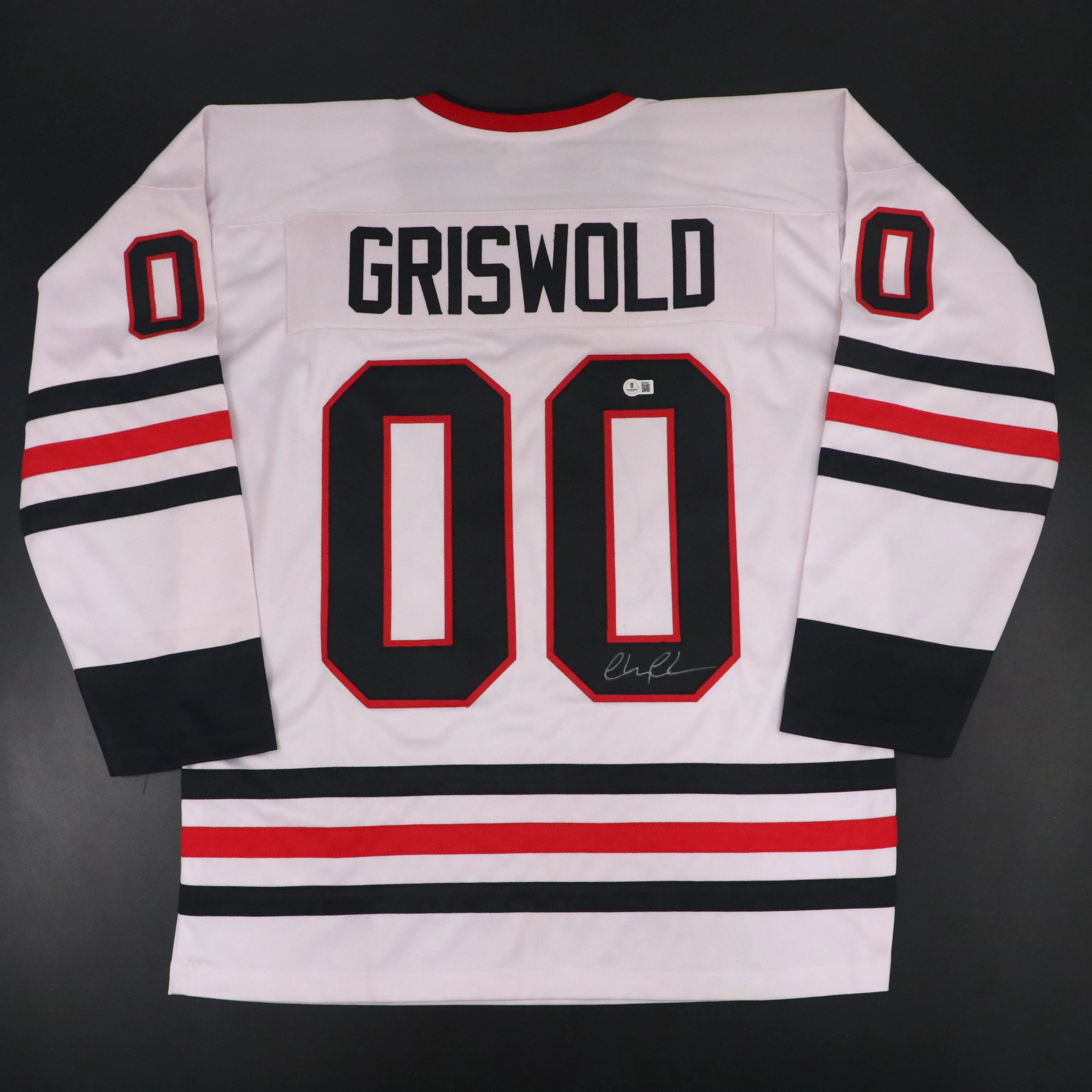 Chevy Chase Signed "Christmas Vacation: Clark Griswold" Hockey Jersey, Beckett