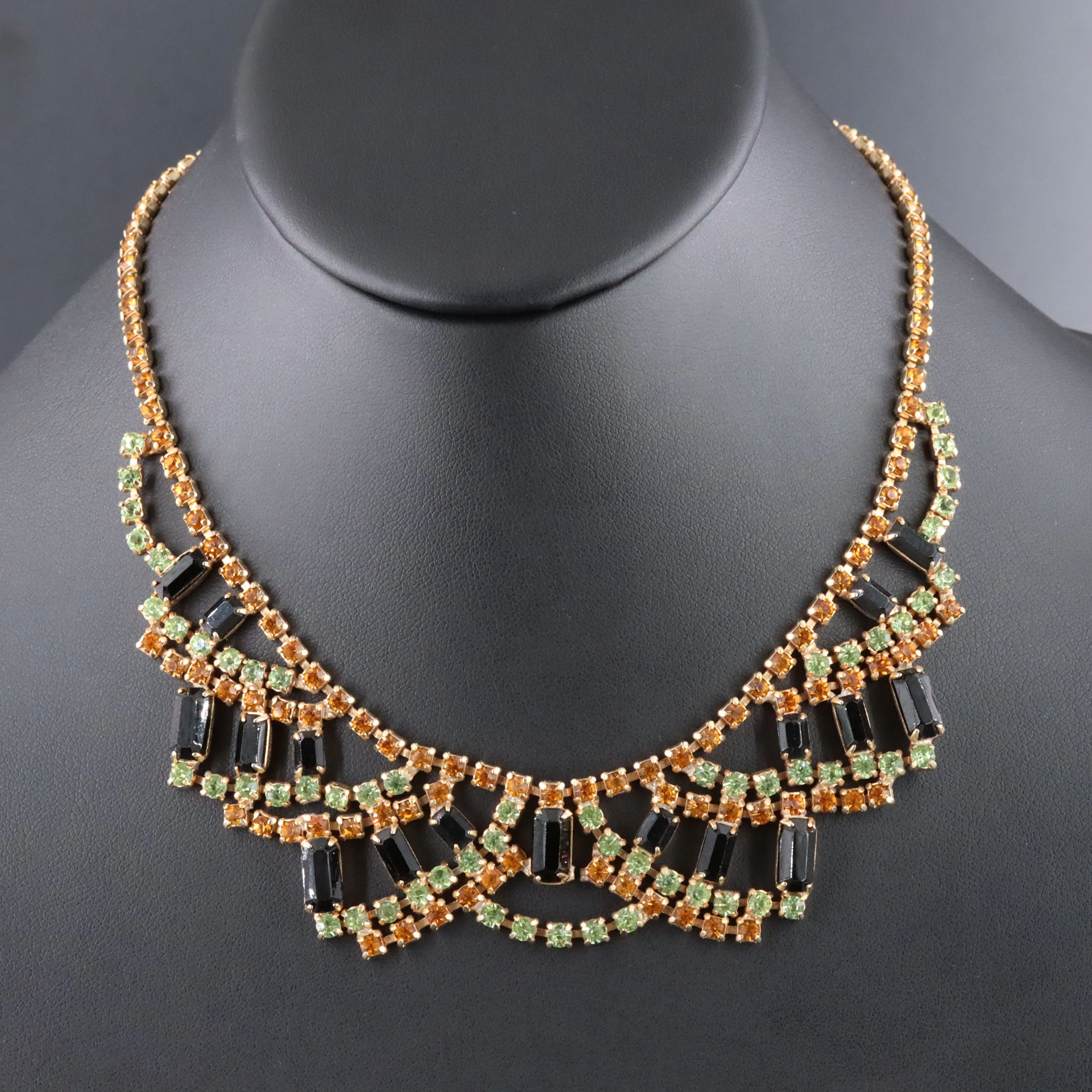 Rhinestone Festoon Necklace