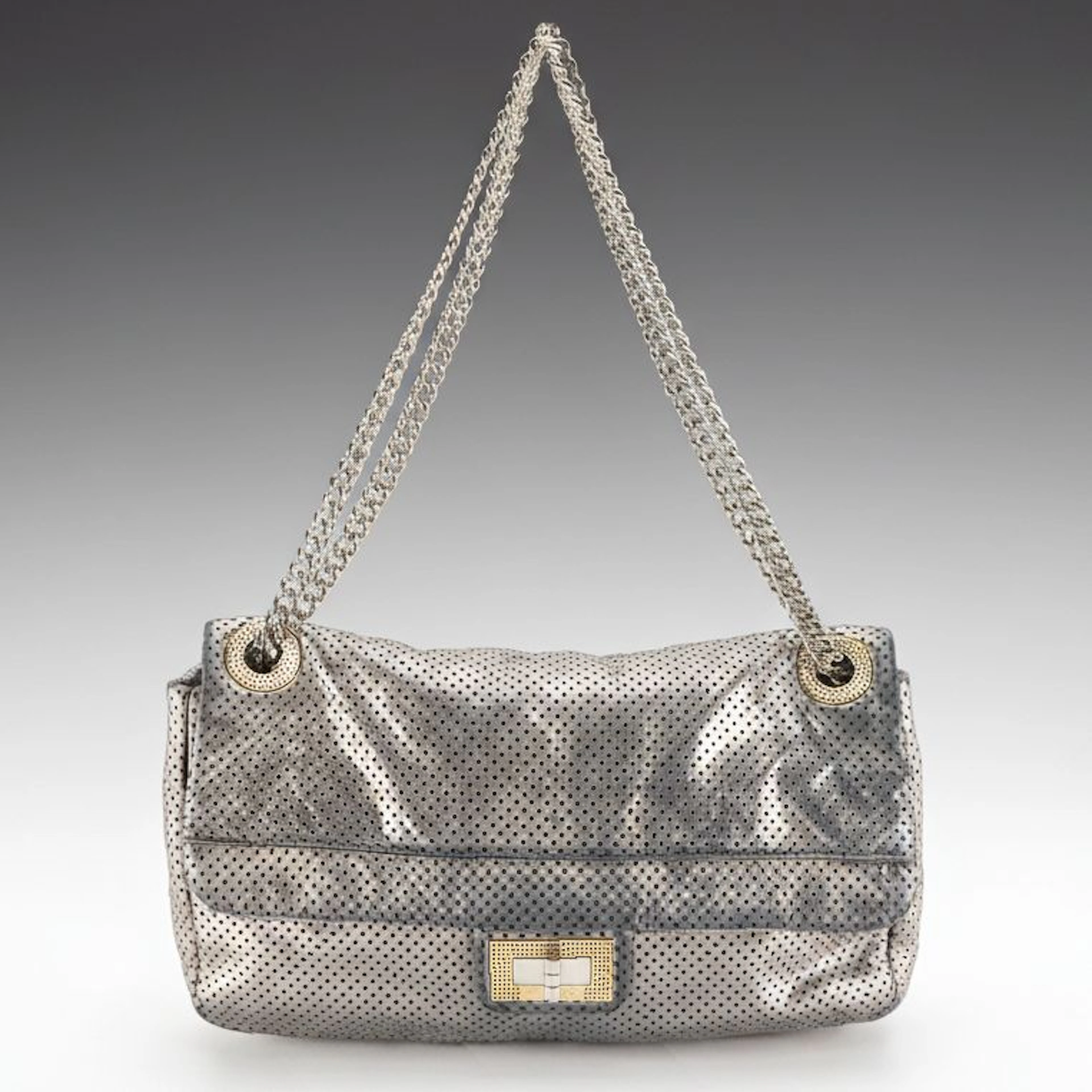 Chanel 2.55 Reissue Bijoux Chain Bag in Metallic Ruthenium Perforated Leather