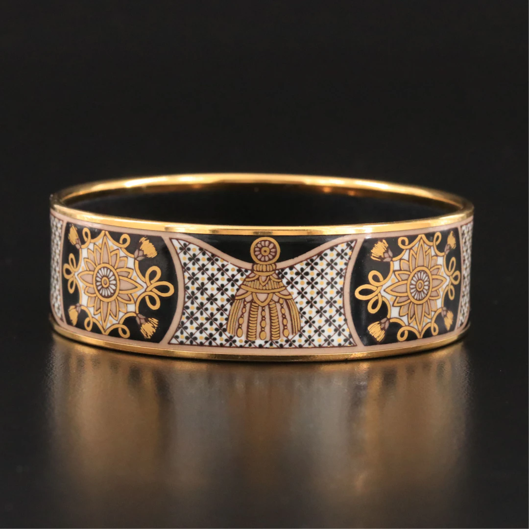 Hermès Tassel Motif Wide Enamel Bangle