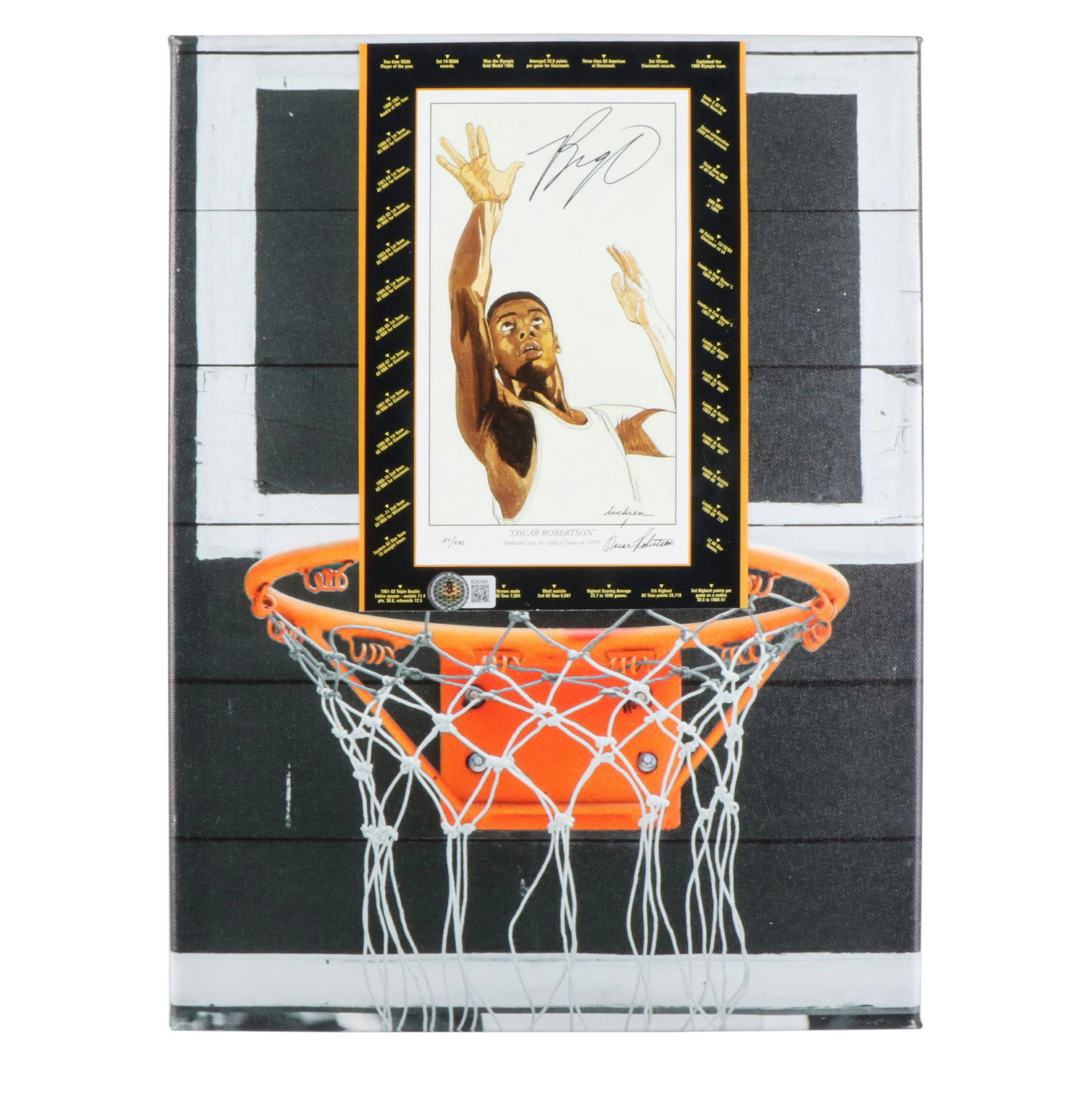 Oscar Robertson Signed Basketball Display, Beckett