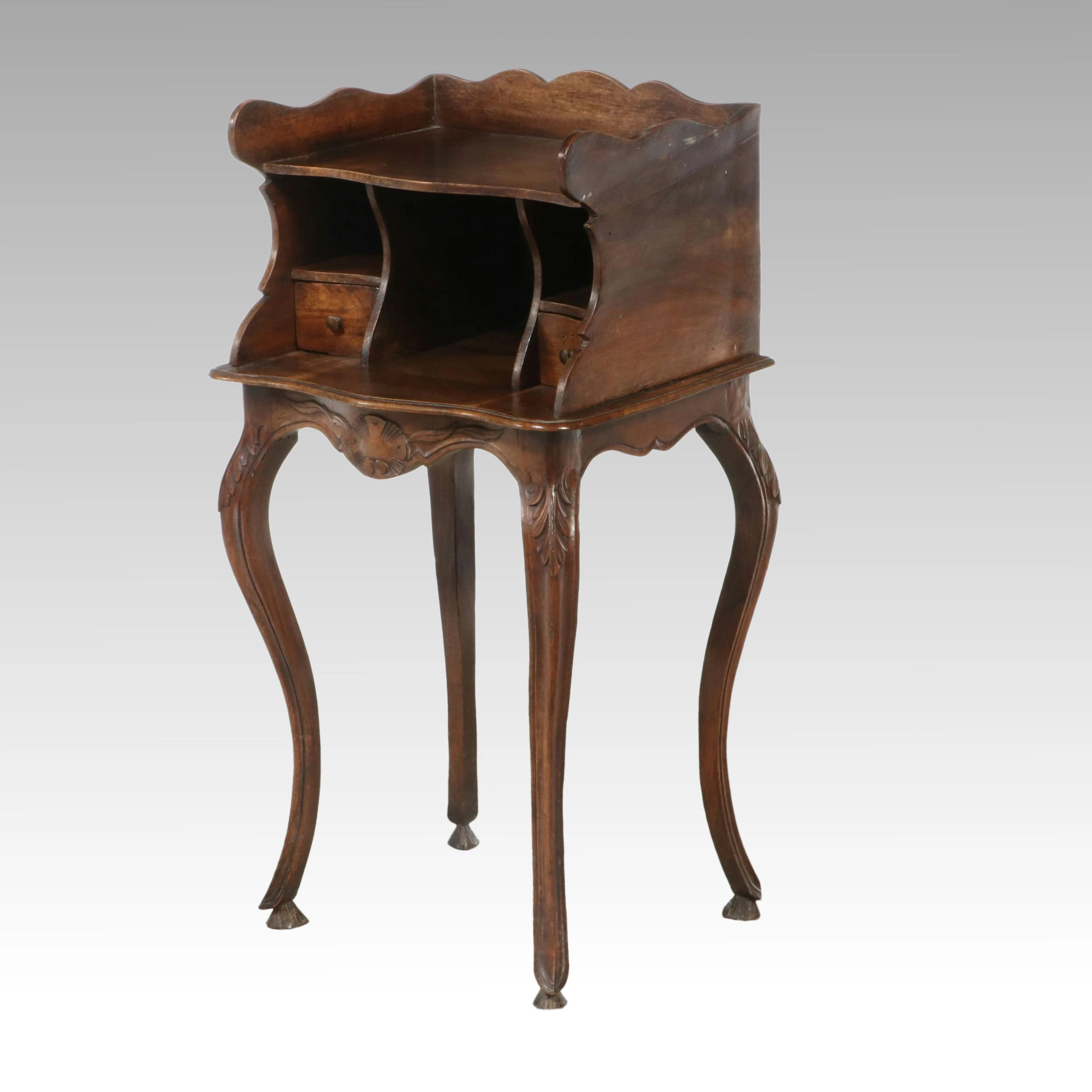 Louis XV Style Carved Walnut Table de Chevet, 19th Century