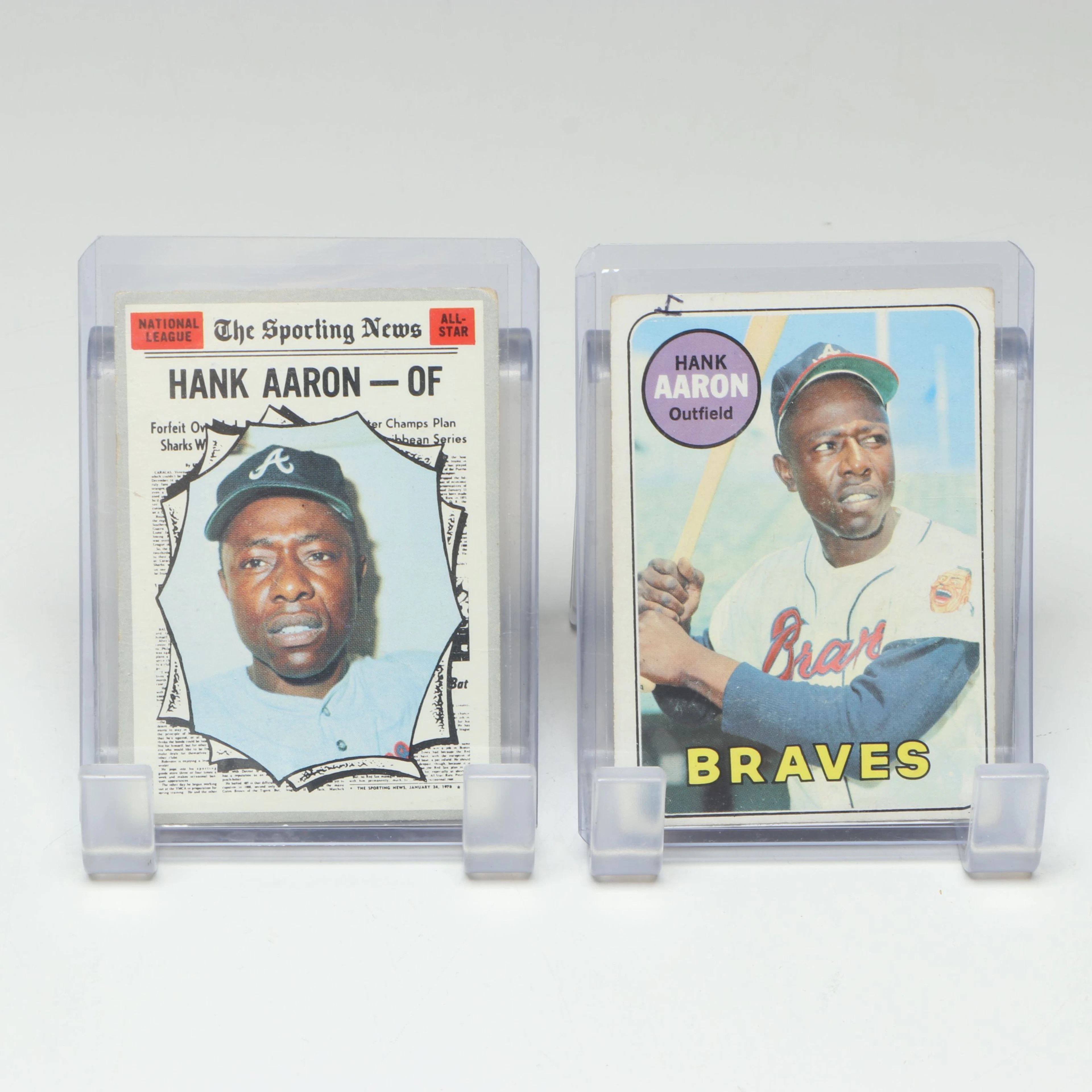 1969 and 1970 Topps Hank Aaron Atlanta Braves Baseball Cards