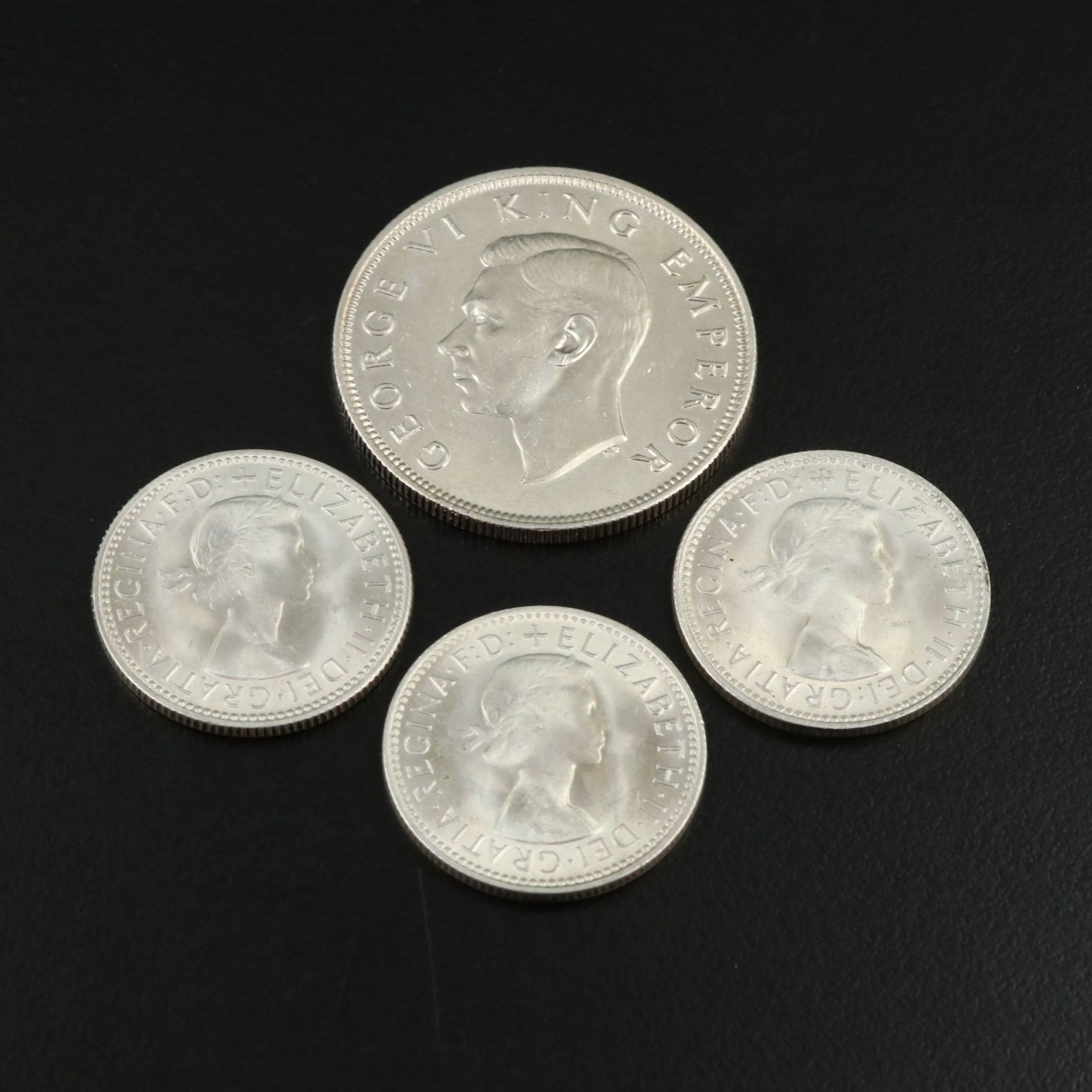Group of Four Silver Coins From Australia and New Zealand
