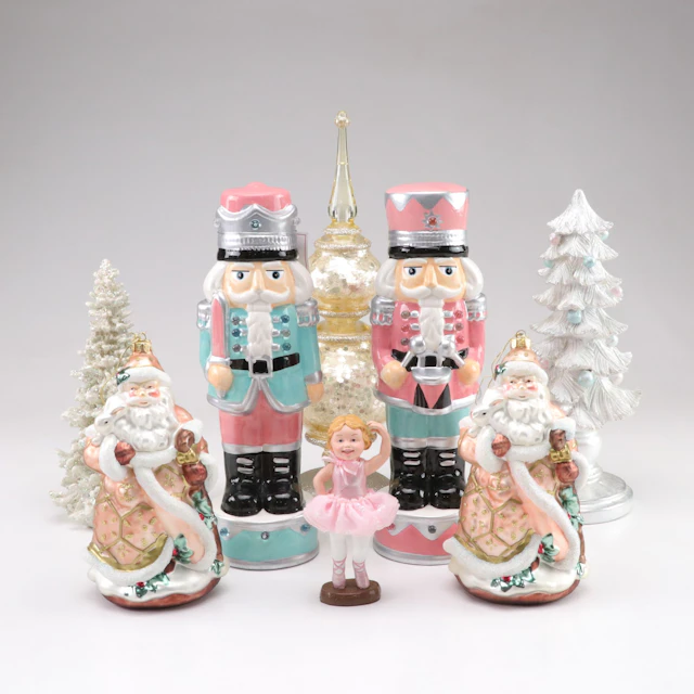 Fitz & Floyd "Snowy Woods" Ornaments with Nutcrackers, Ballerina, & More Decor