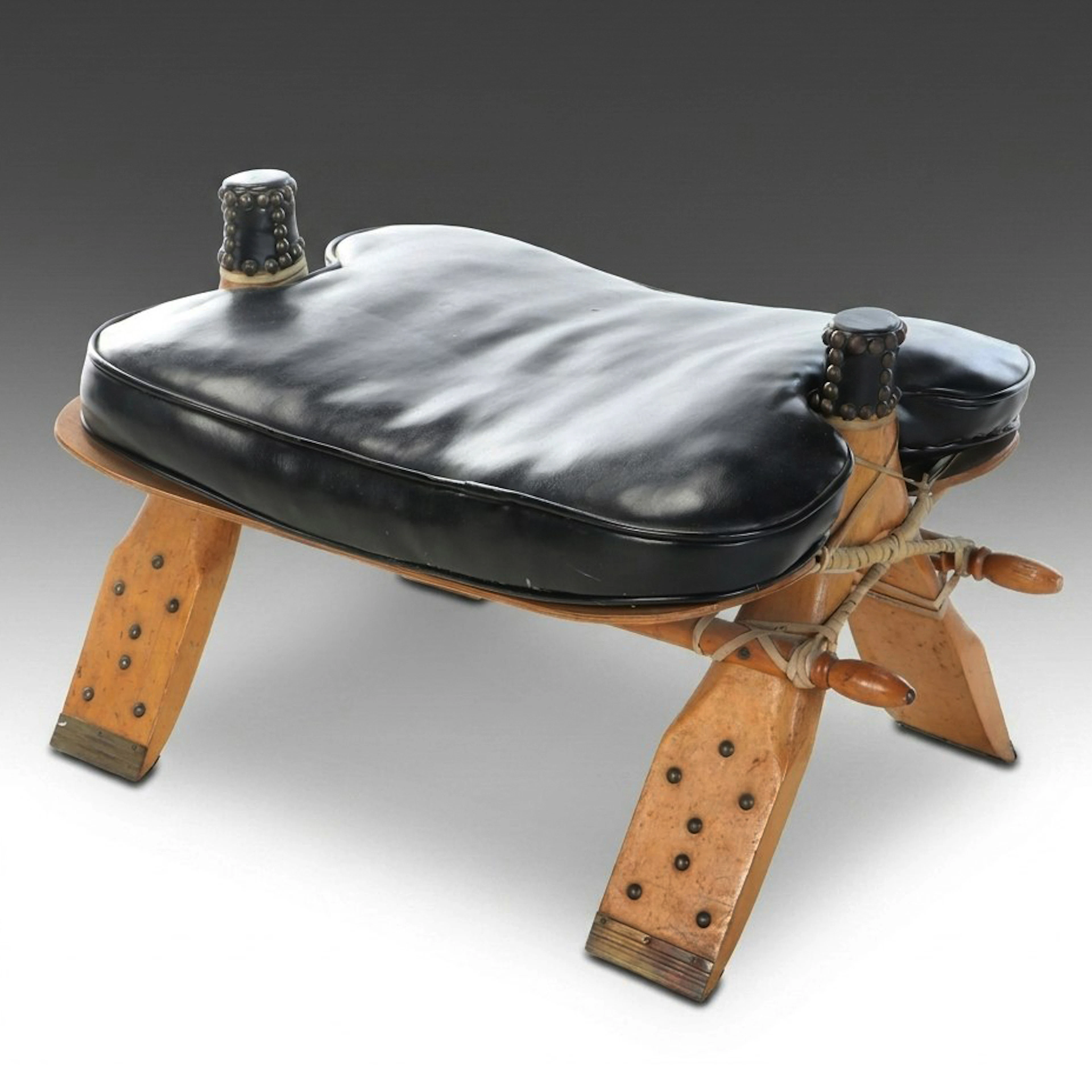 Ideal Furniture Egyptian Camel Saddle Stool, Mid-20th Century