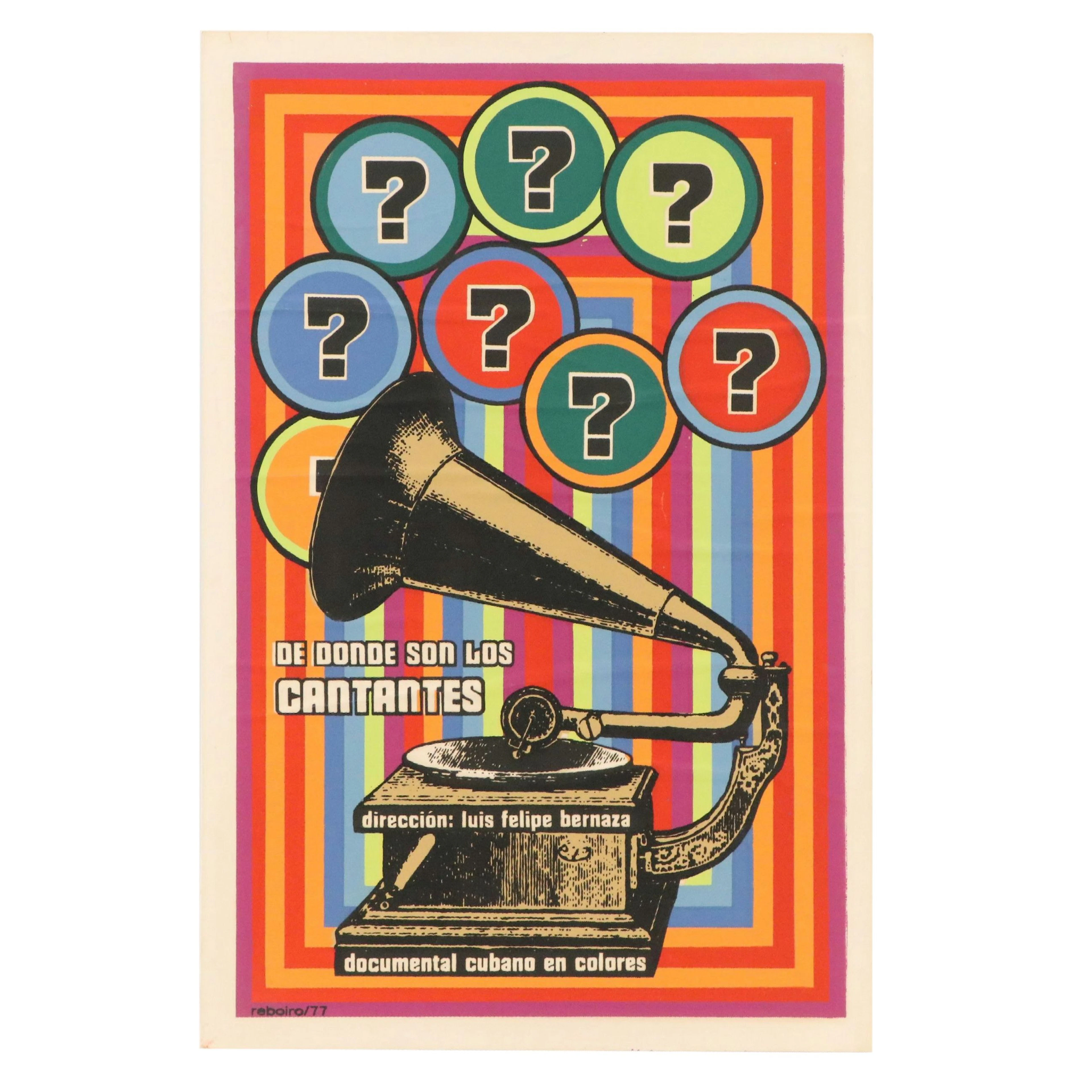 "¿De dónde son los cantantes?," ICAIC Film Serigraph Poster, 1977