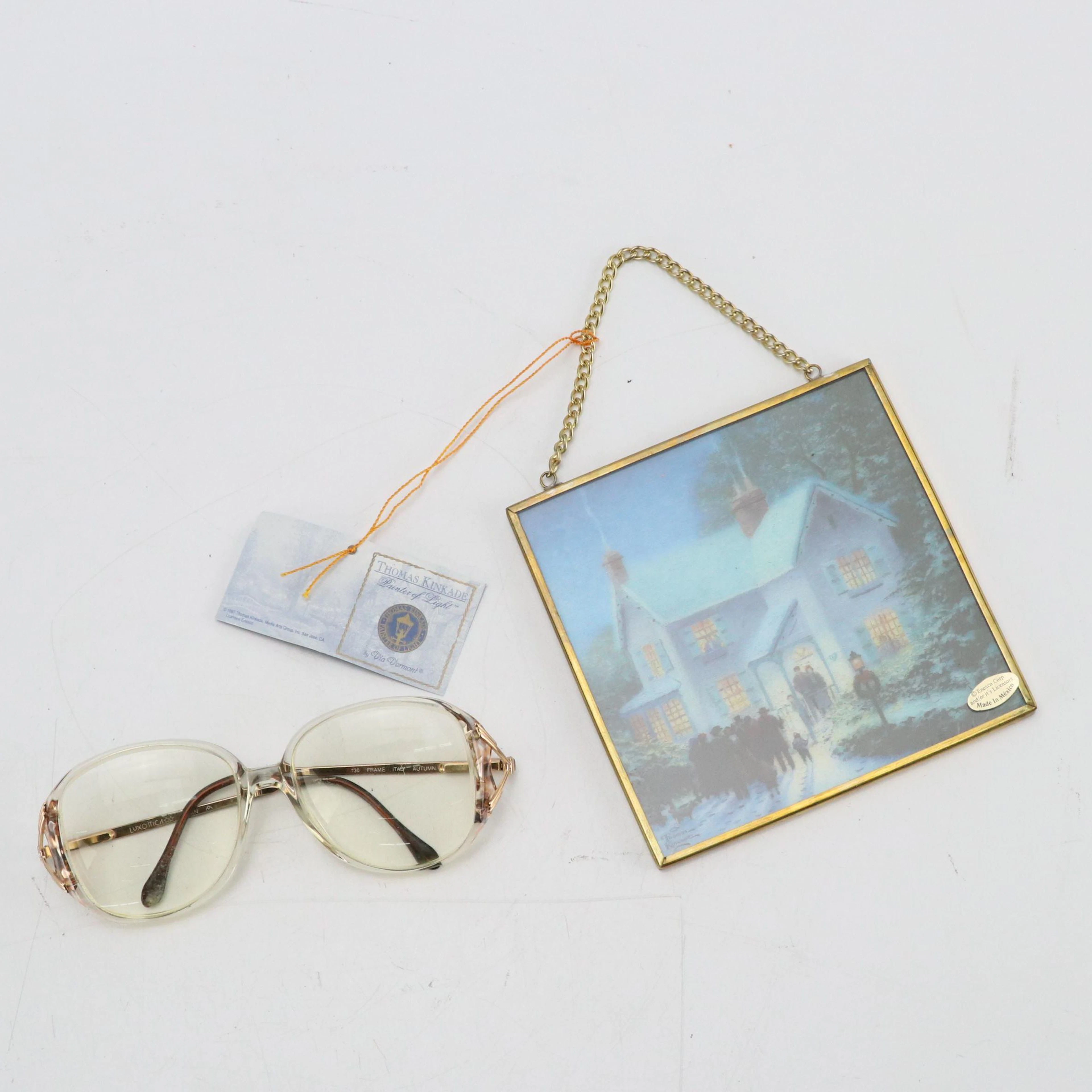 Enesco Corp. Thomas Kinkade Hanging Glass Panel & Luxottica Prescription