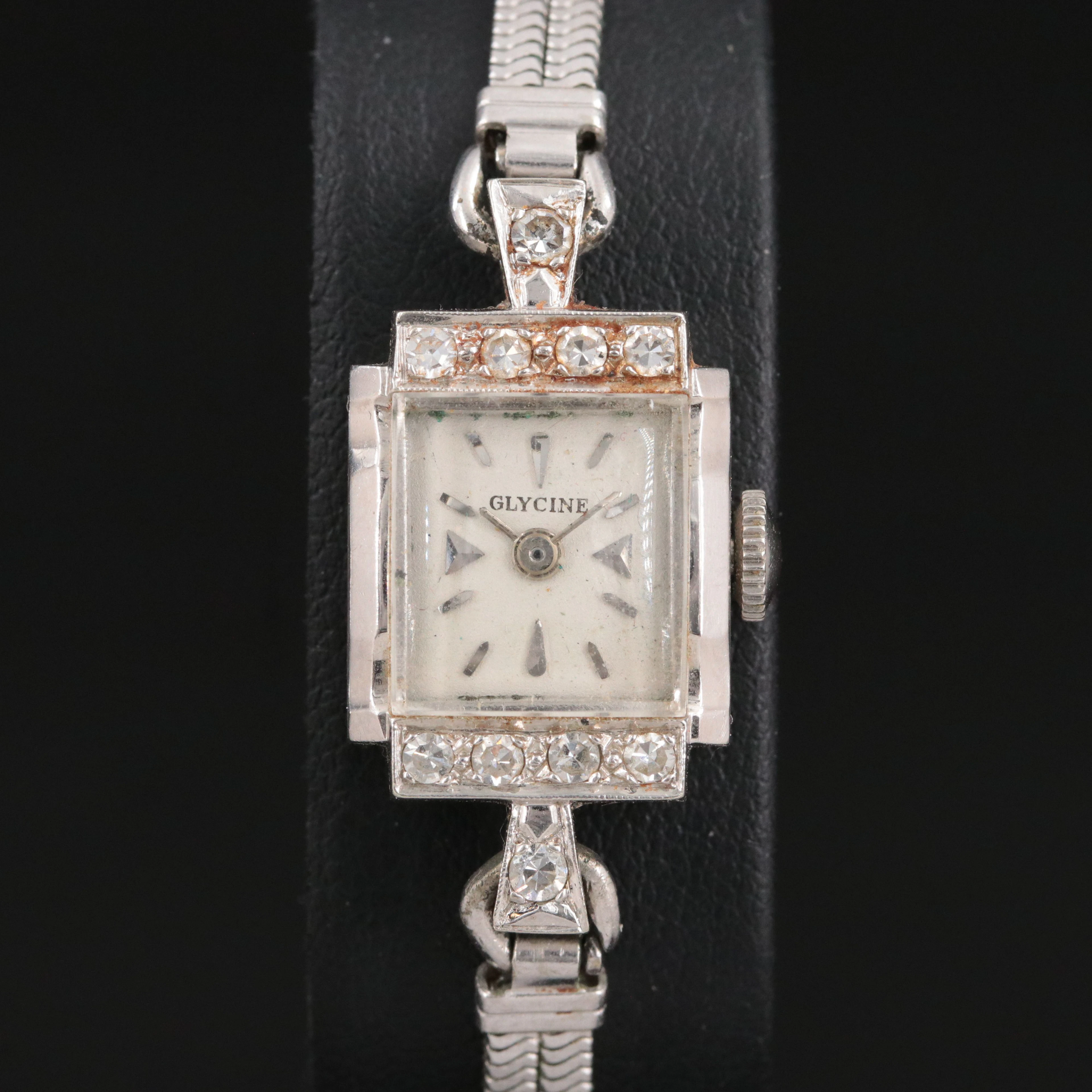 Vintage Glycine 14K and Diamond Watch with Gold-Filled Bracelet