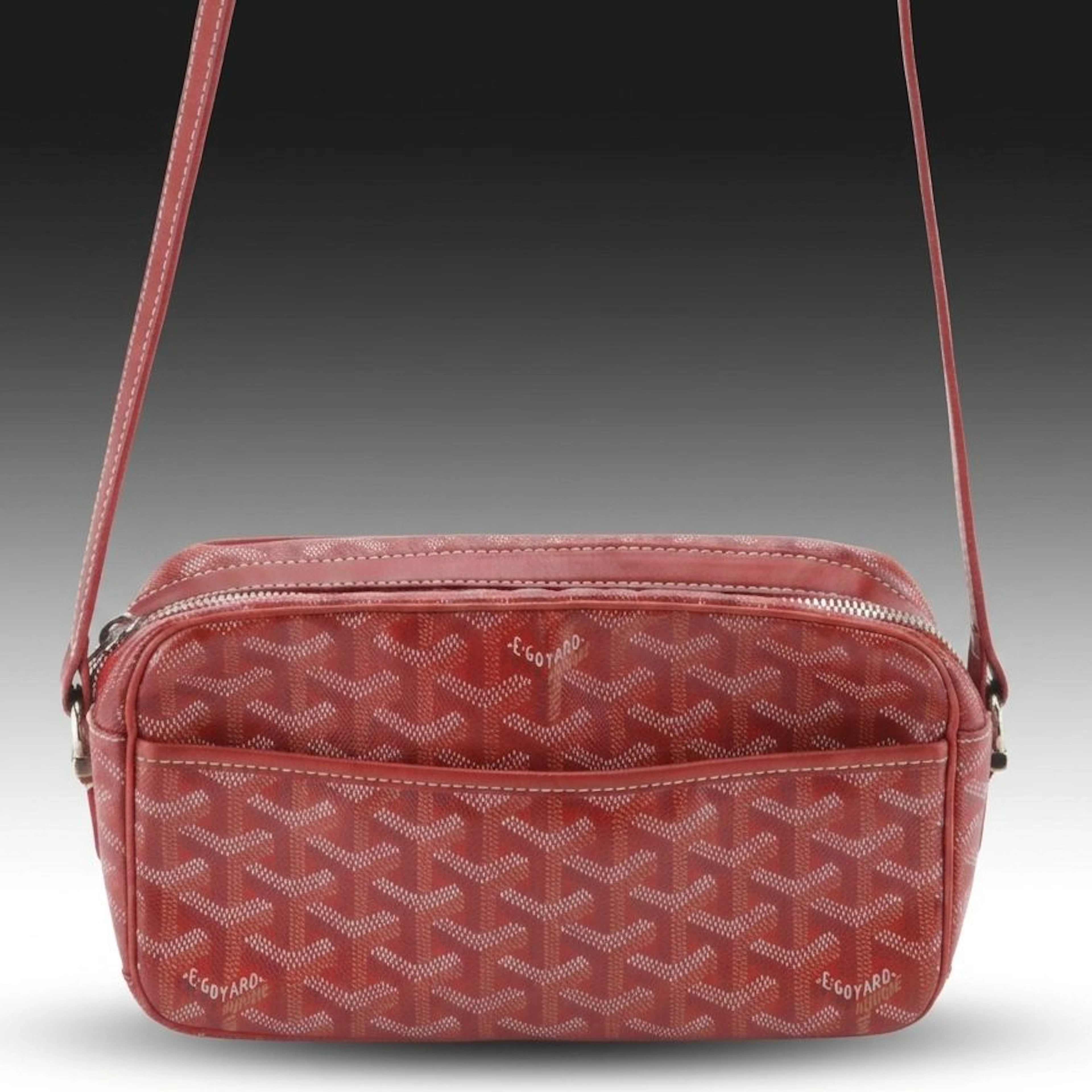 Goyard Cap-Vert PM Crossbody Bag in Red Goyardine Canvas