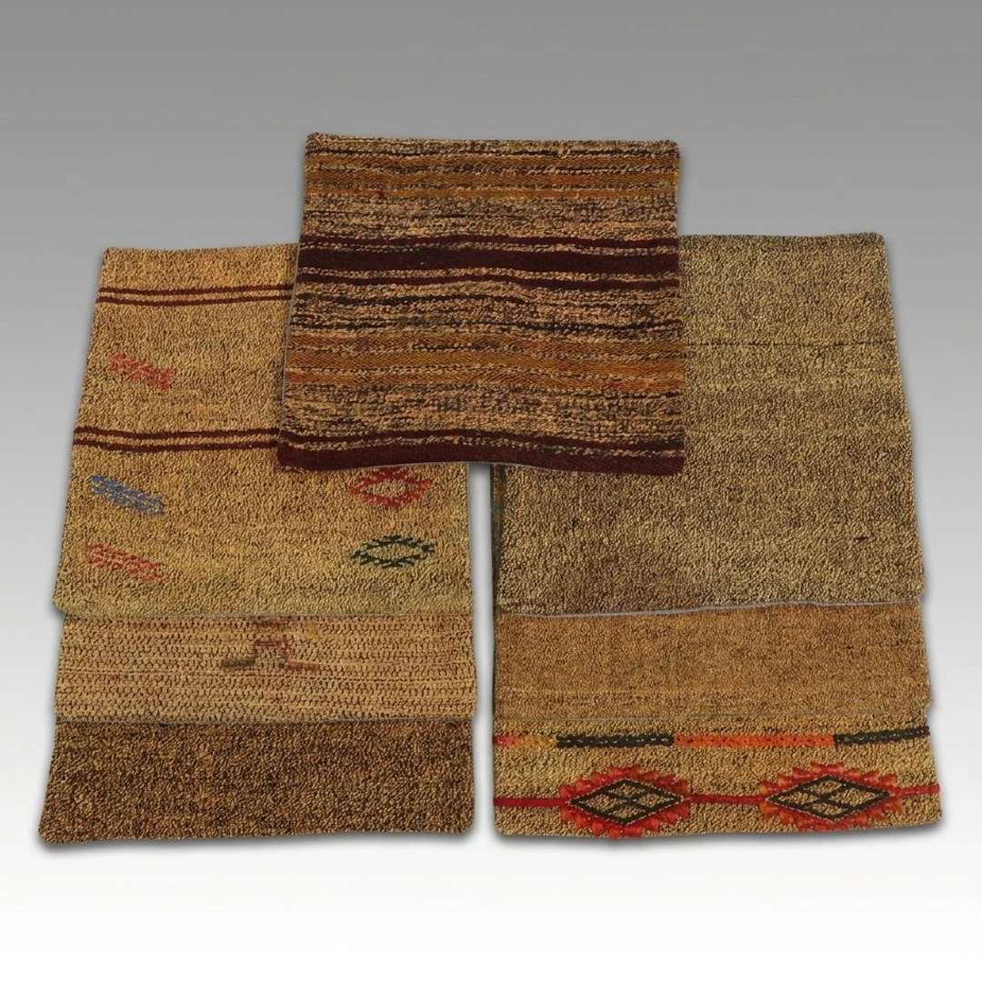 Turkish Overdyed Handwoven Rug Faced Pillow Covers