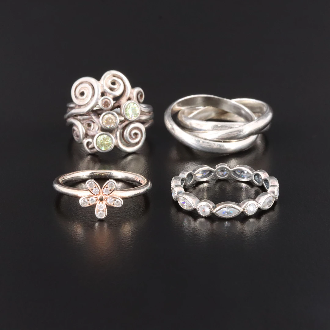 Pandora & Mexican Sterling CZ Rings