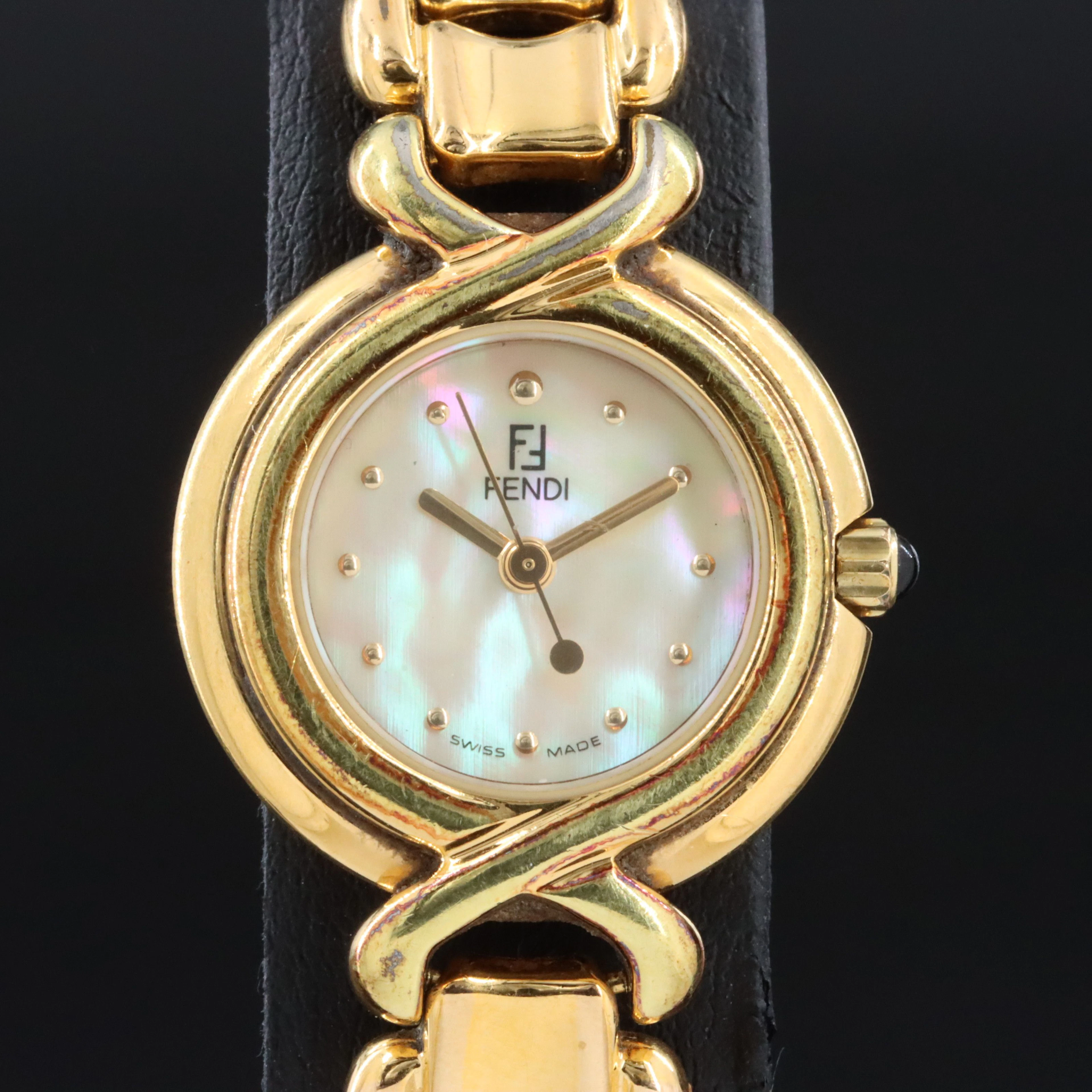 Fendi 700L Mother-of-Pearl Gold Tone Swiss Quartz Watch