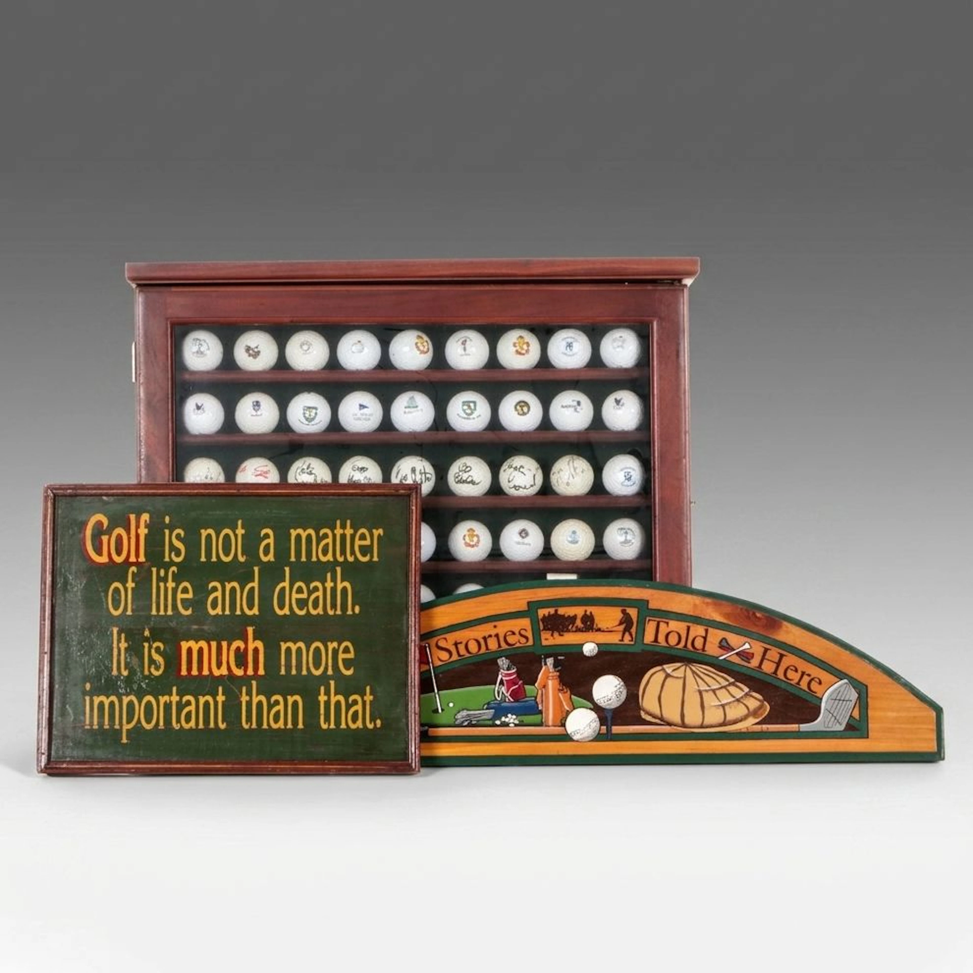 Signed Golf Ball Collection with Display Case and More