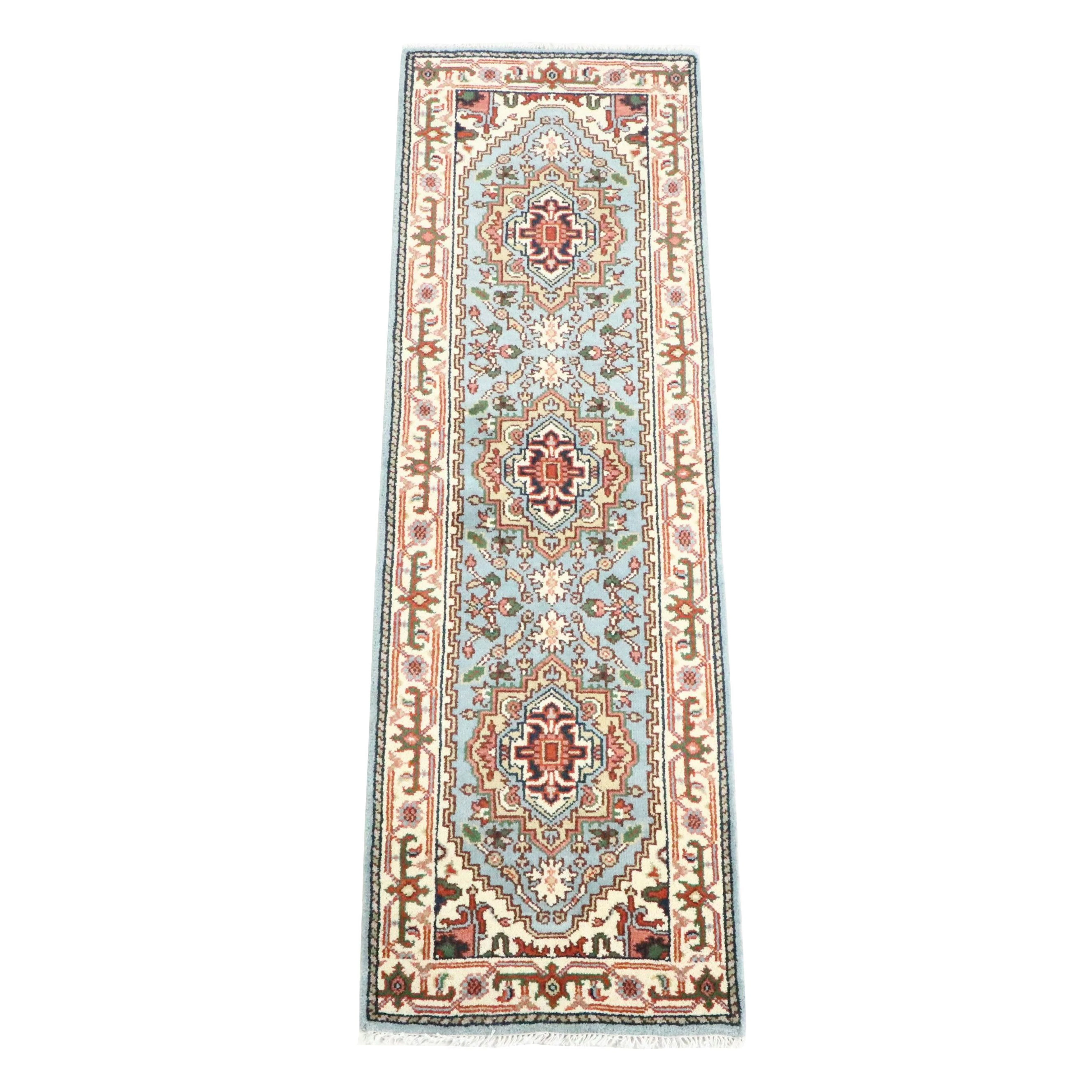 2'6 x 8'5 Hand-Knotted Indo-Persian Heriz Carpet Runner