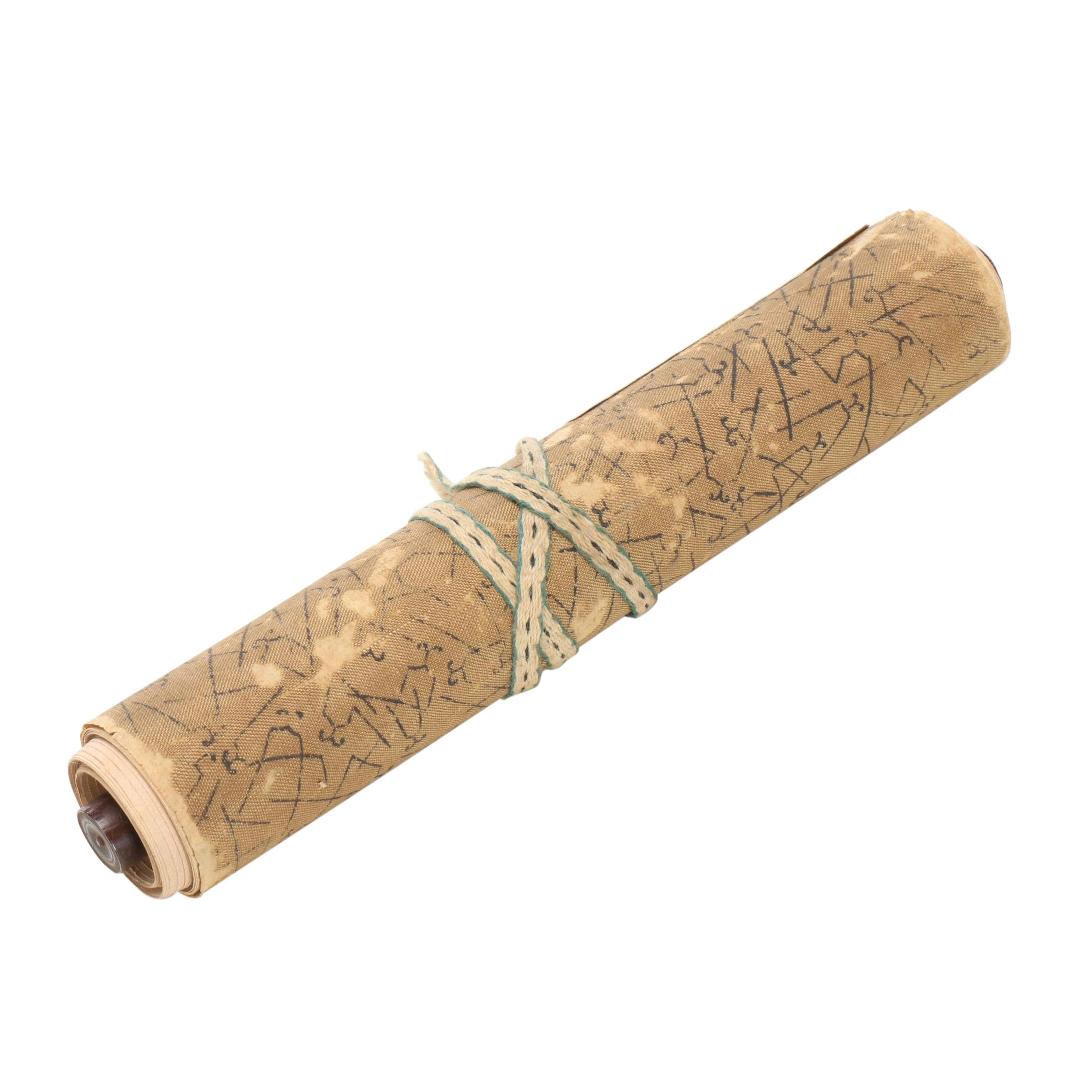 East Asian Hand-Painted Ink Calligraphy Scroll, 20th Century