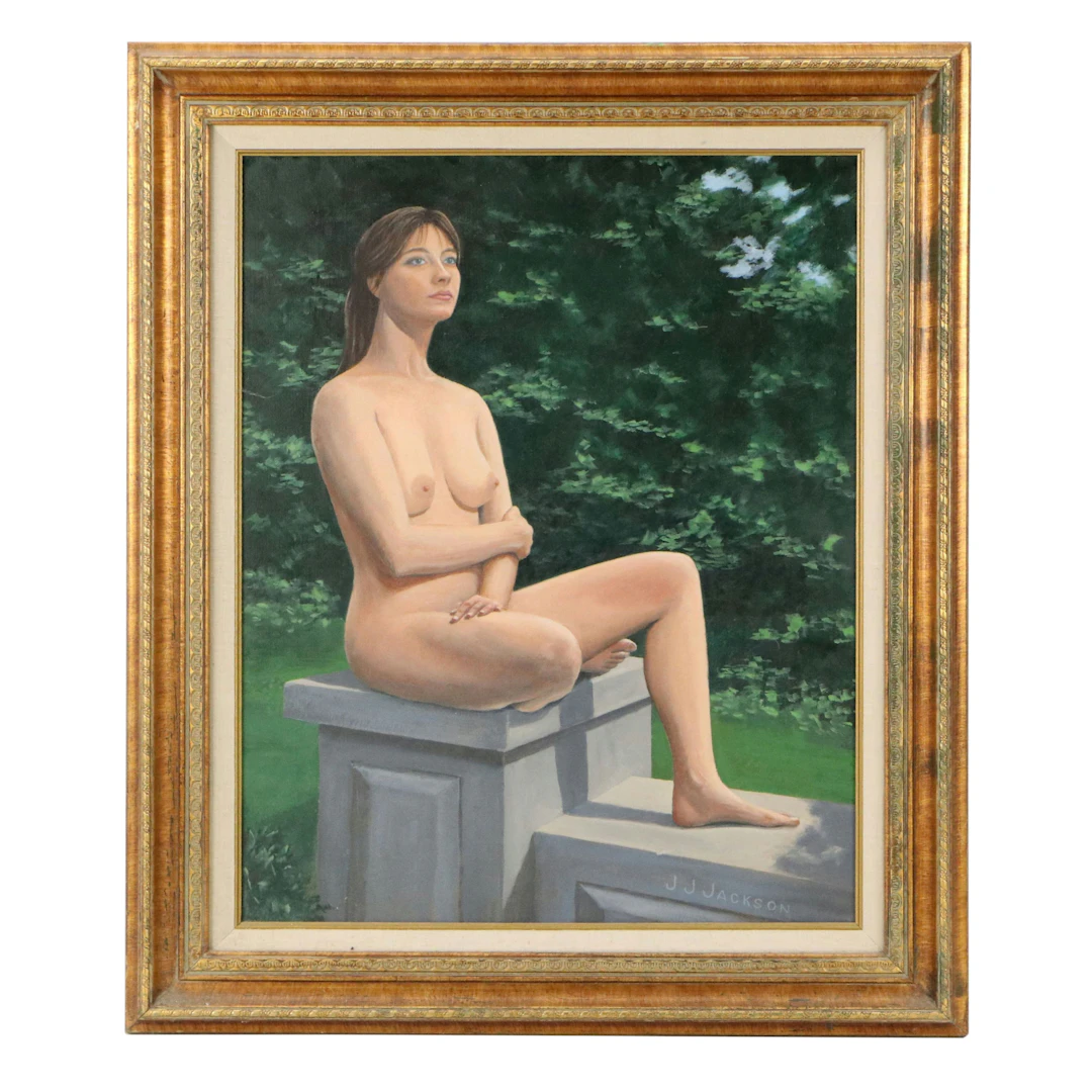 Portrait Oil Painting of Female Seated Nude, 1994