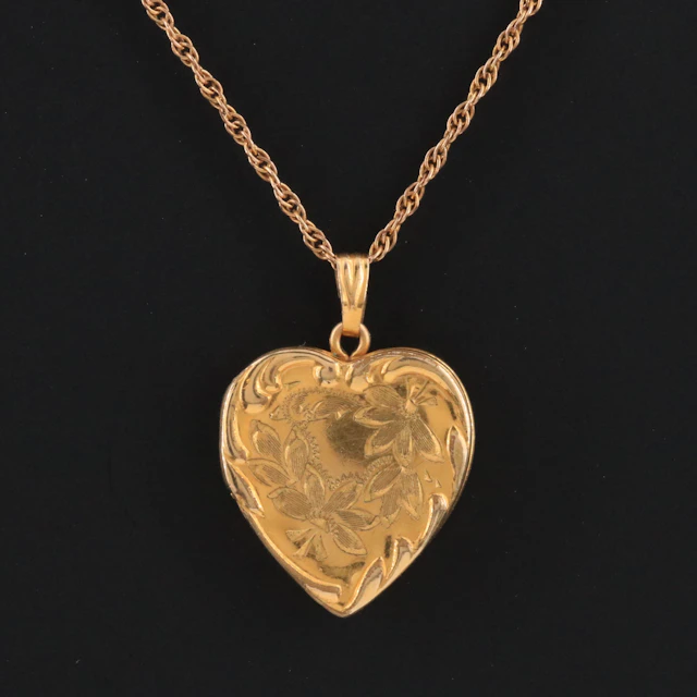 Vintage Gold-Filled Heart Locket Necklace
