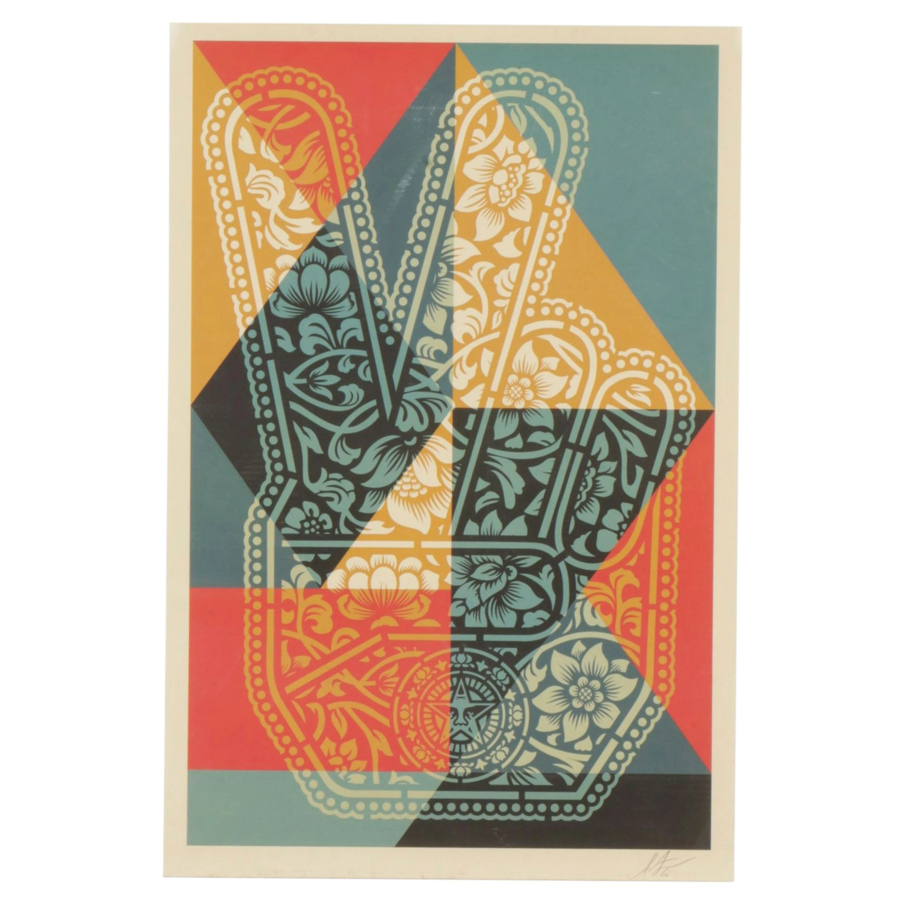 Shepard Fairey Offset Print "Peace Fingers," 2026