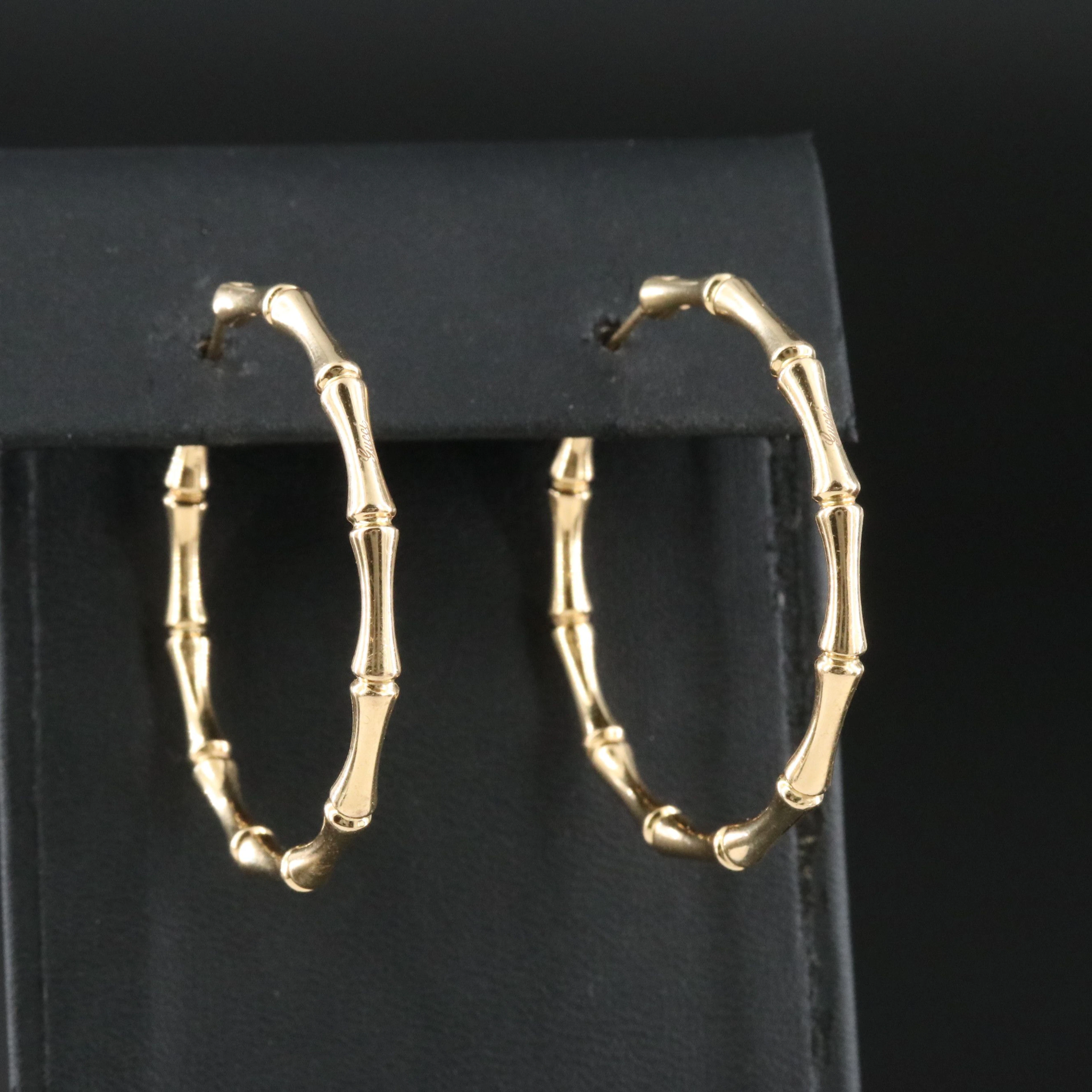 Gucci 18K Bamboo Hoop Earrings