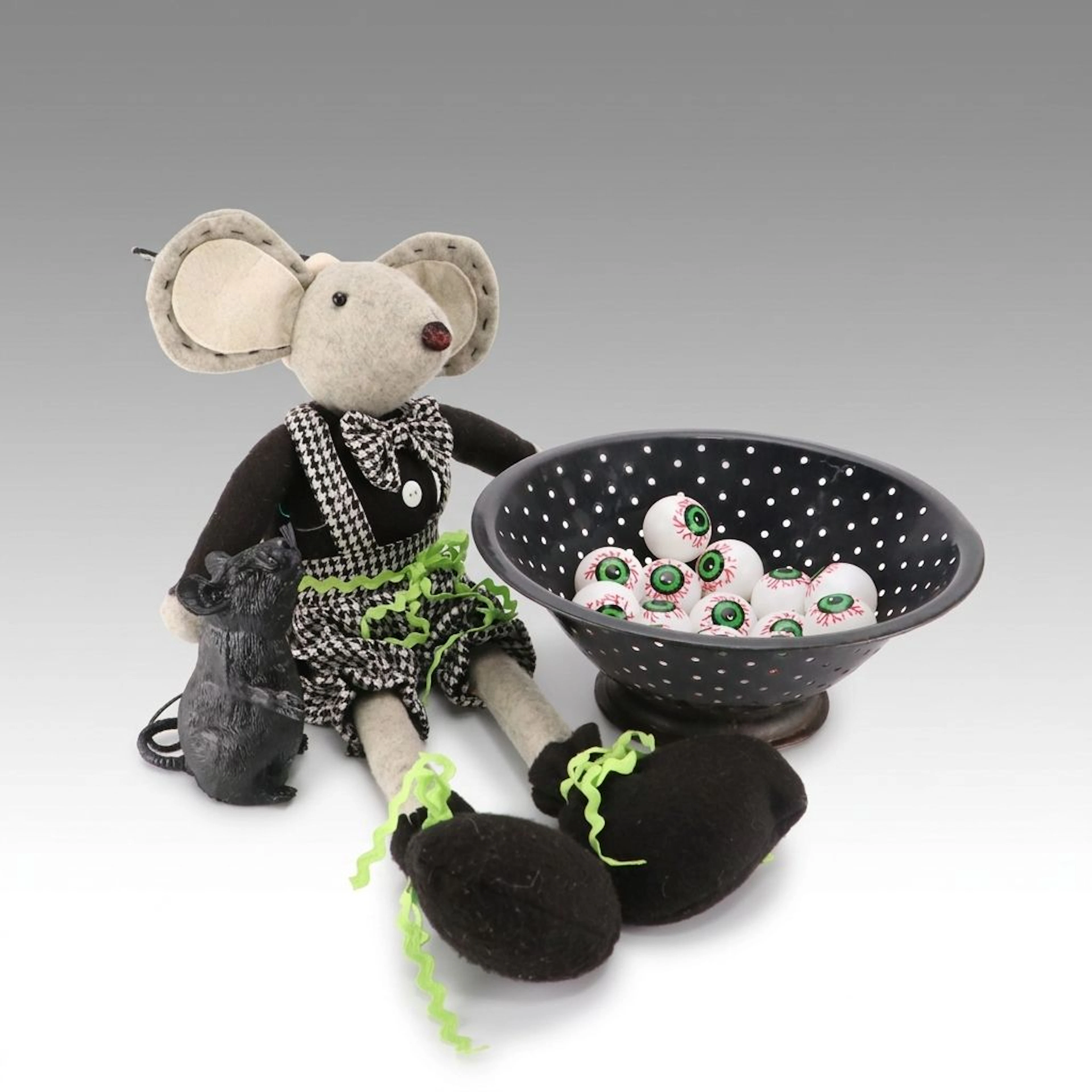 Halloween Plush Shelf Sitter Mouse, Decorative Eyeballs and More Décor