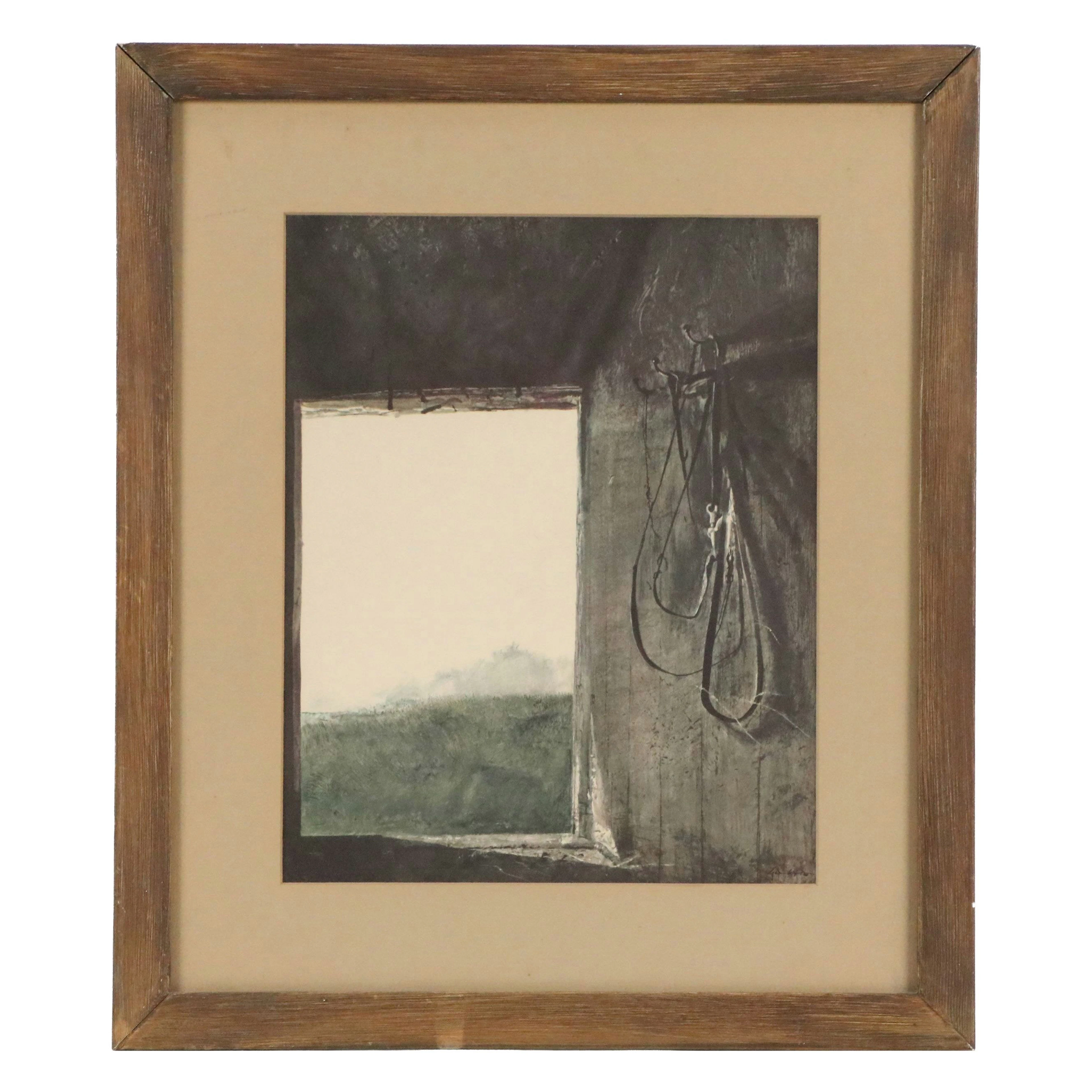 After Andrew Wyeth Offset Lithograph "Burning Off"