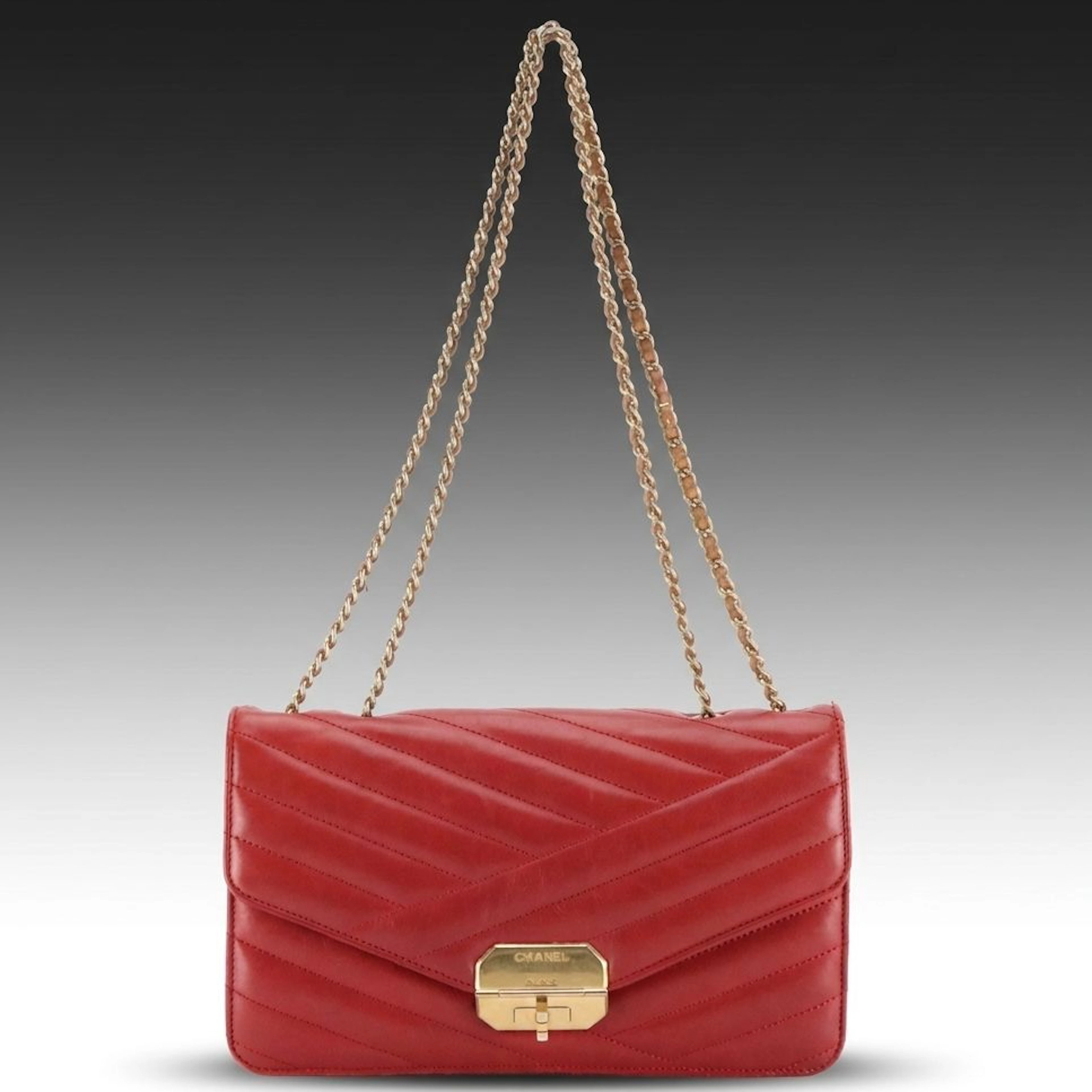 Chanel Gabrielle Medium Flap Bag in Quilted Bias Stitch Lambskin Leather