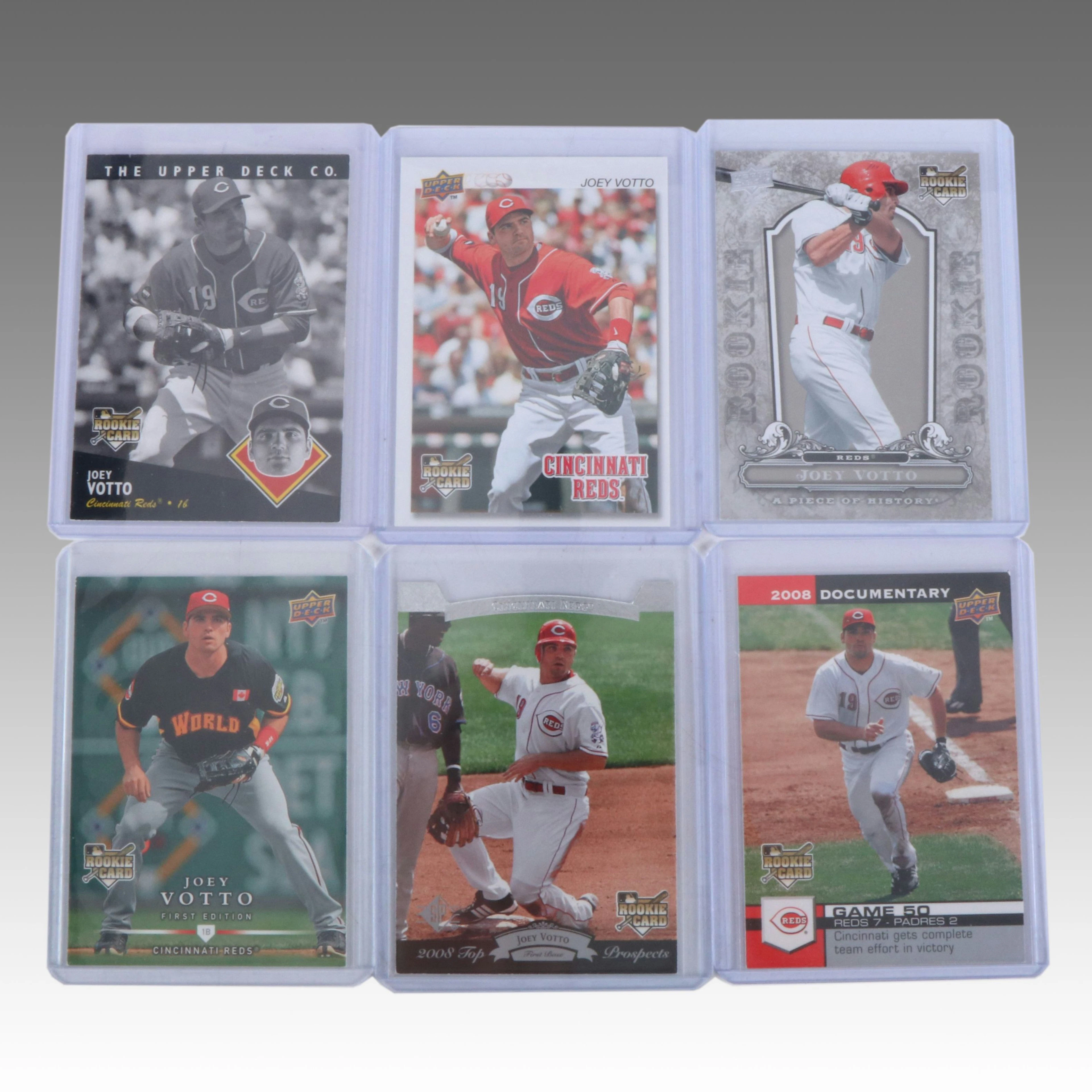 Six Joey Votto Cincinnati Reds Rookie Baseball Cards